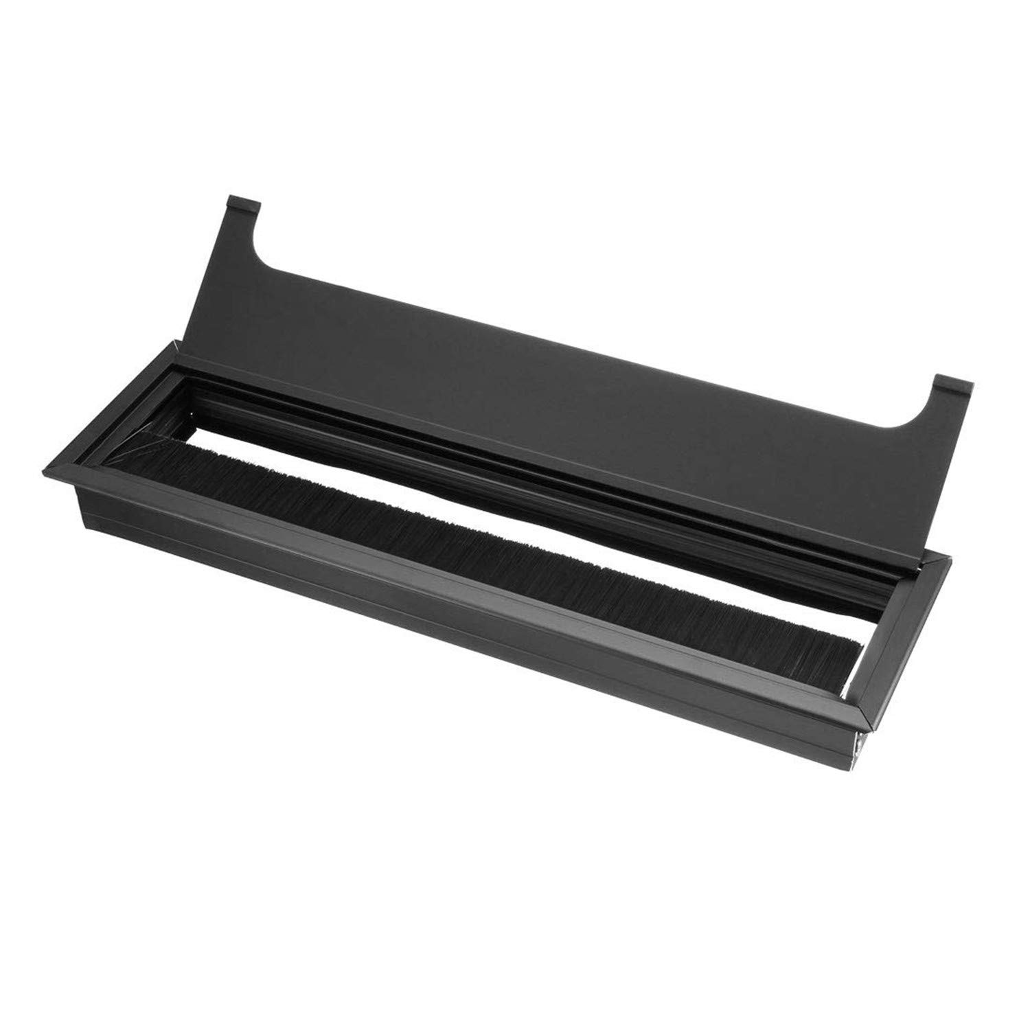 XMHF Aluminum Alloy Rectangle Wire Cable Grommet Hole 280 x 80mm;Black, Black
