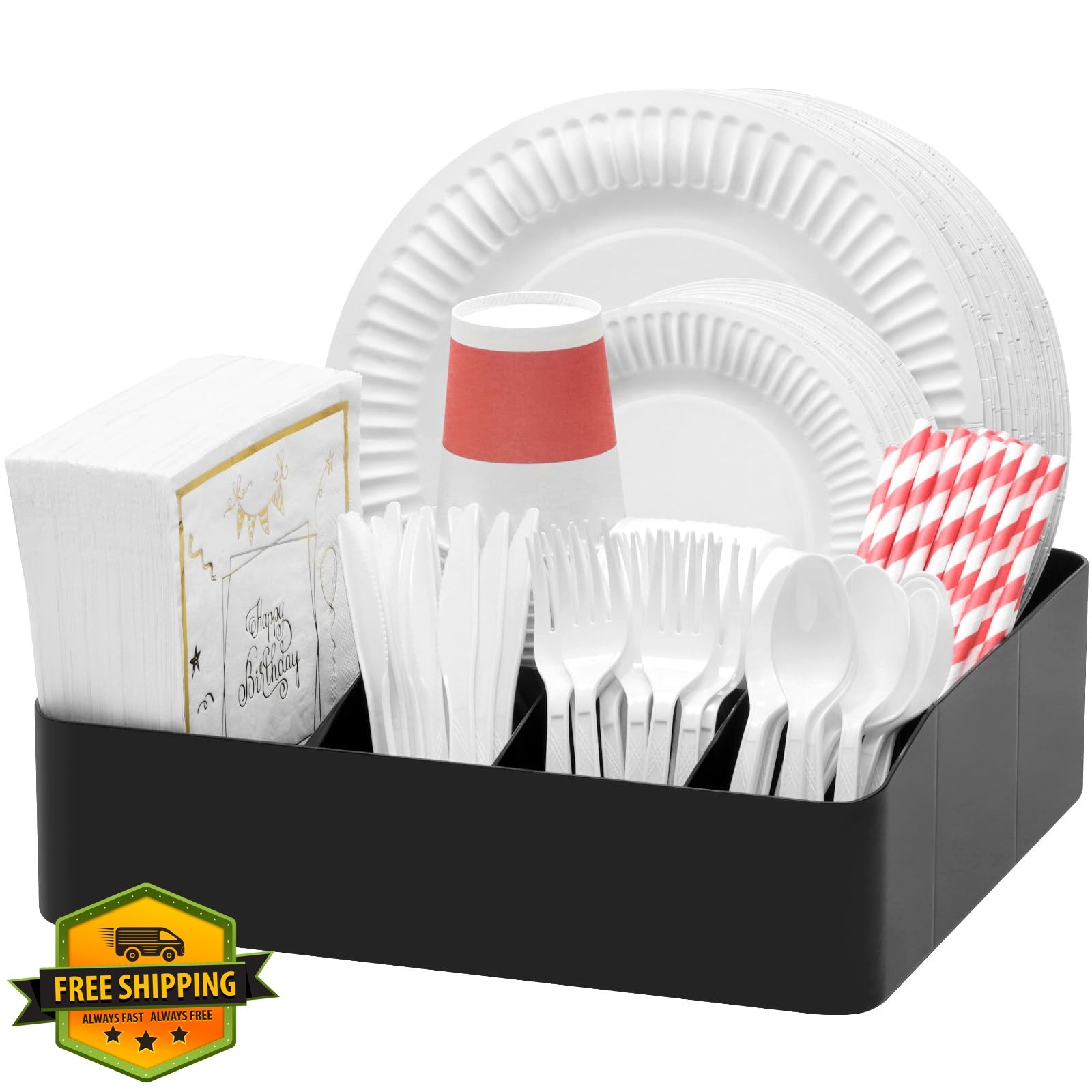 Lifewit paper plate organizer black