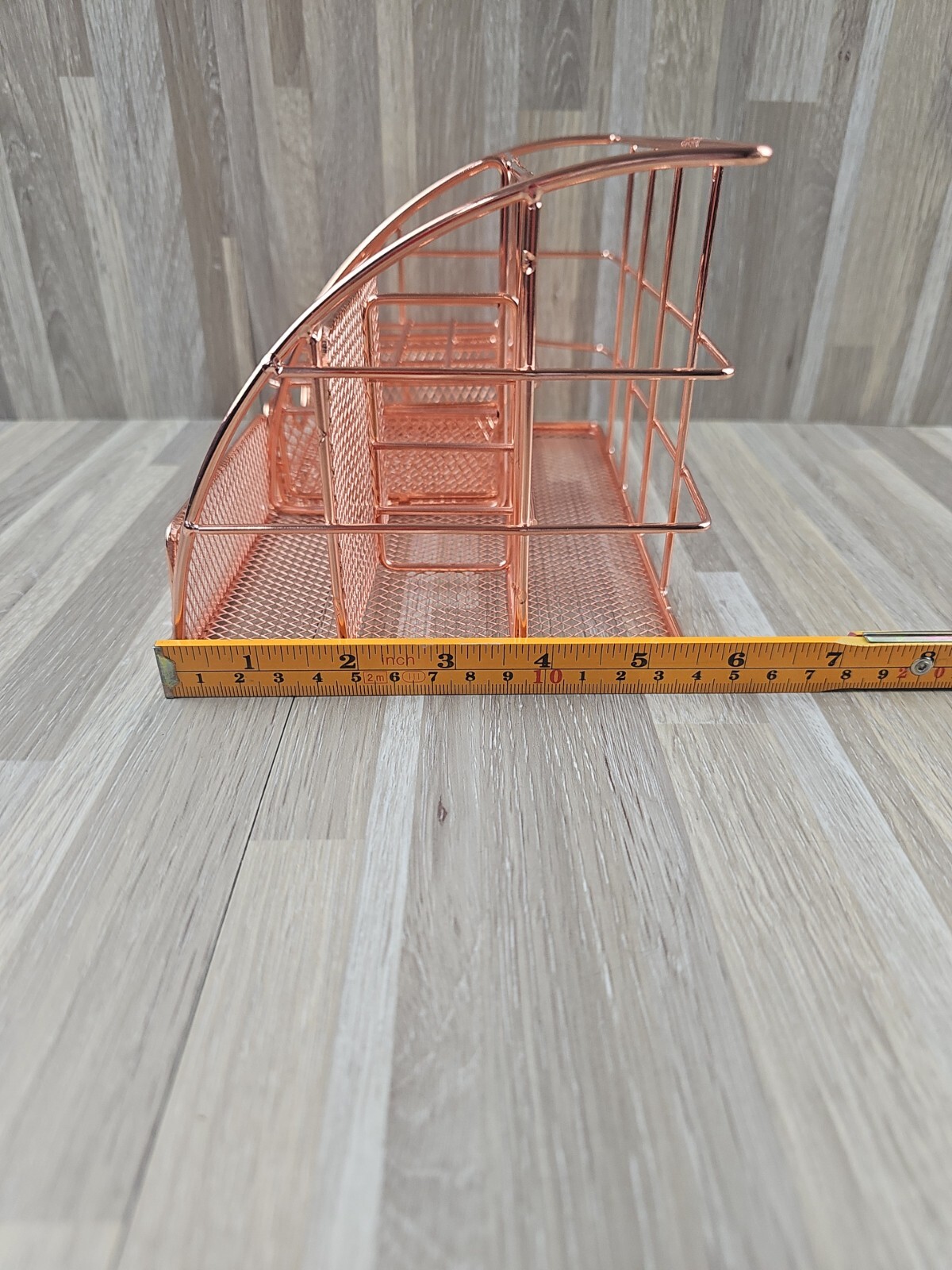 Rose Gold Metal Desk Organizer