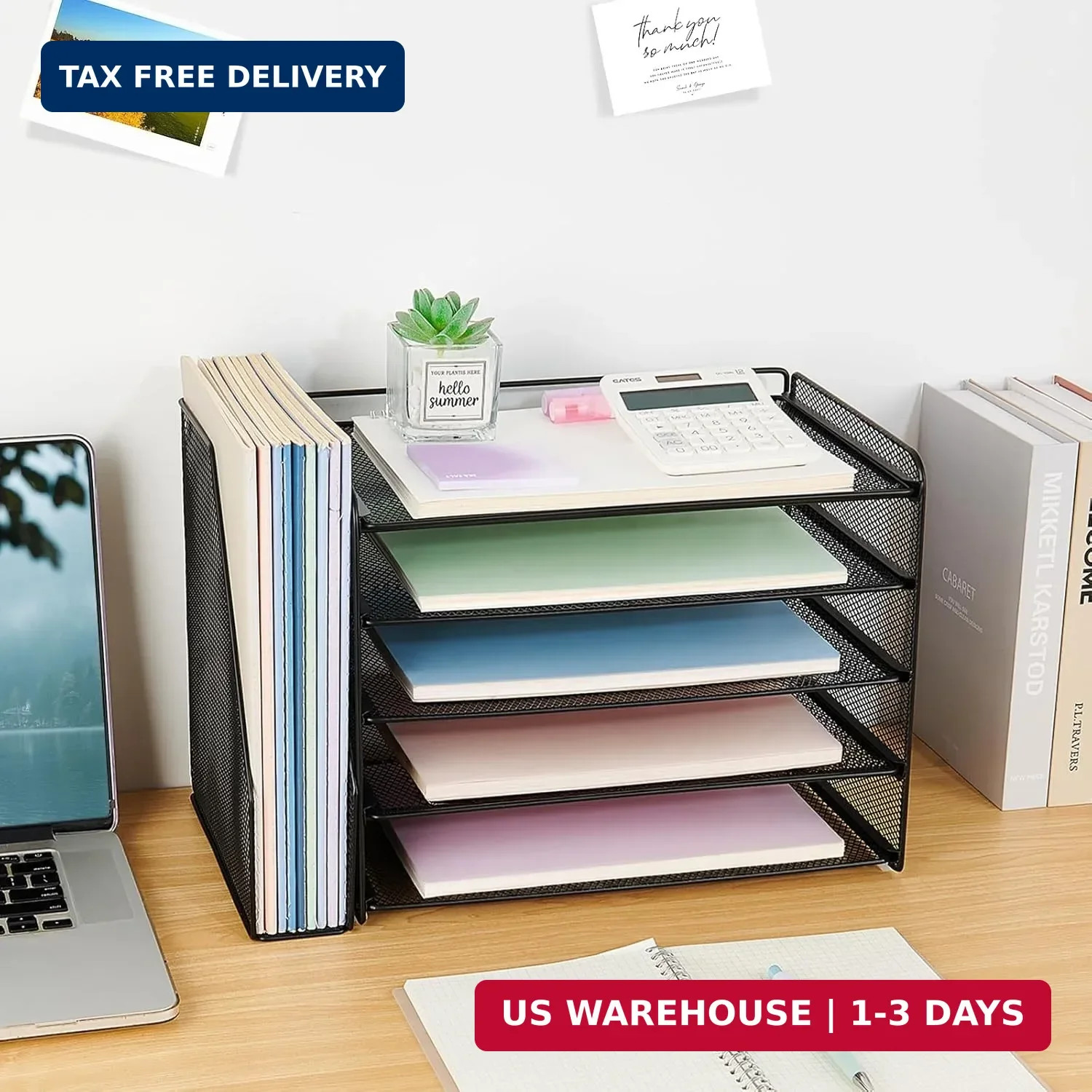 OPNICE Desk Organizers and Accessories, 5-Tier Paper Organizer Letter Tray with
