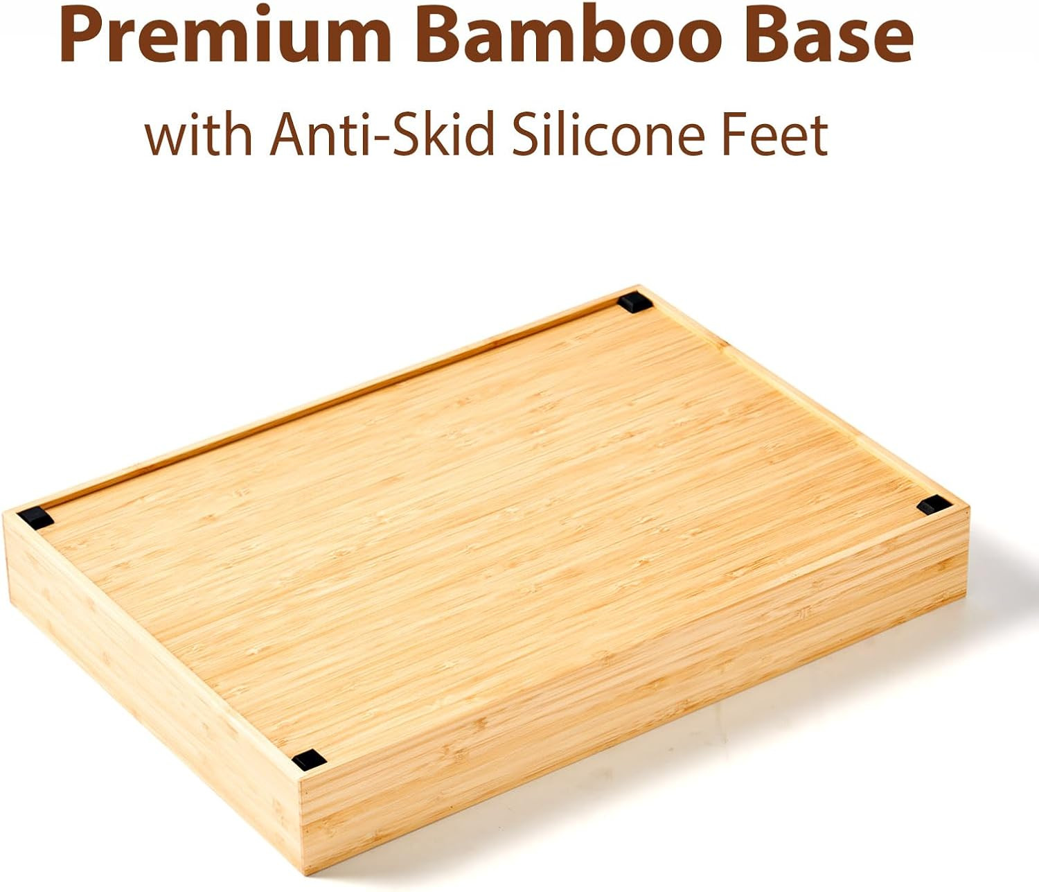 Extra Large Bamboo Desk Drawer Organizer, Wood Junk Organizer Tray with Adjustab