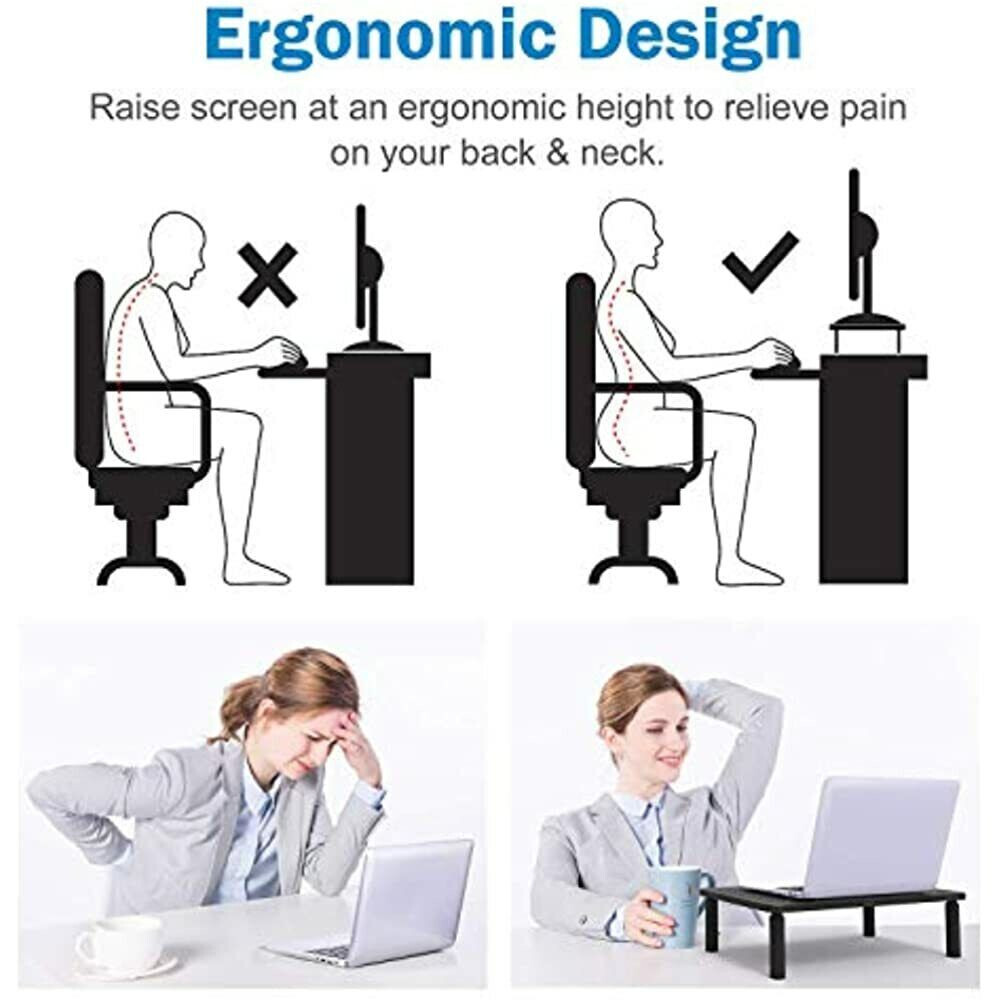 Ergonomic Monitor Stands 3 Settings, Laptop Stand,Projector, Desktop Stand Black