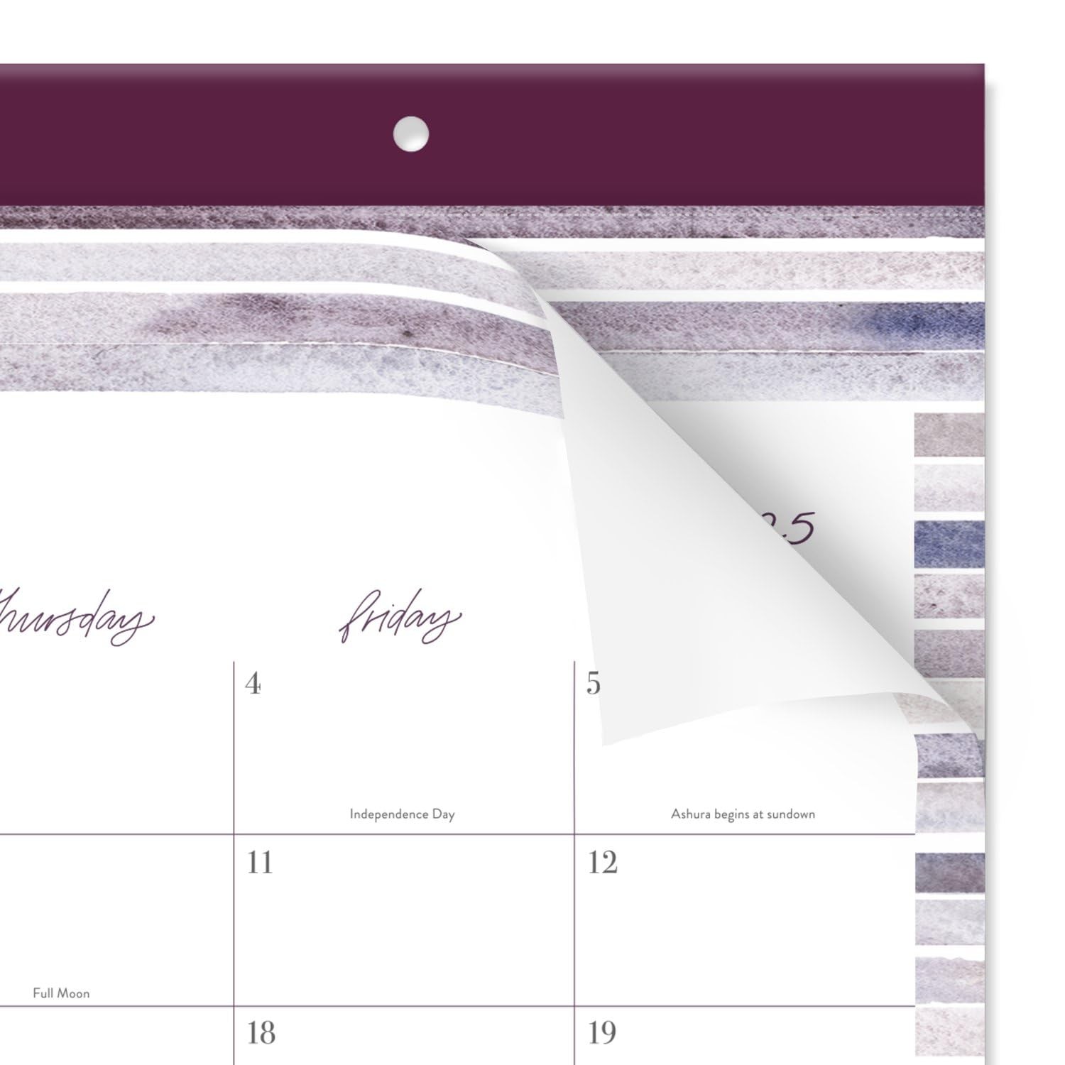 Cambridge Desk Calendar 2025-2026 Academic, Leah 17.75″W x 11″H, Stripe