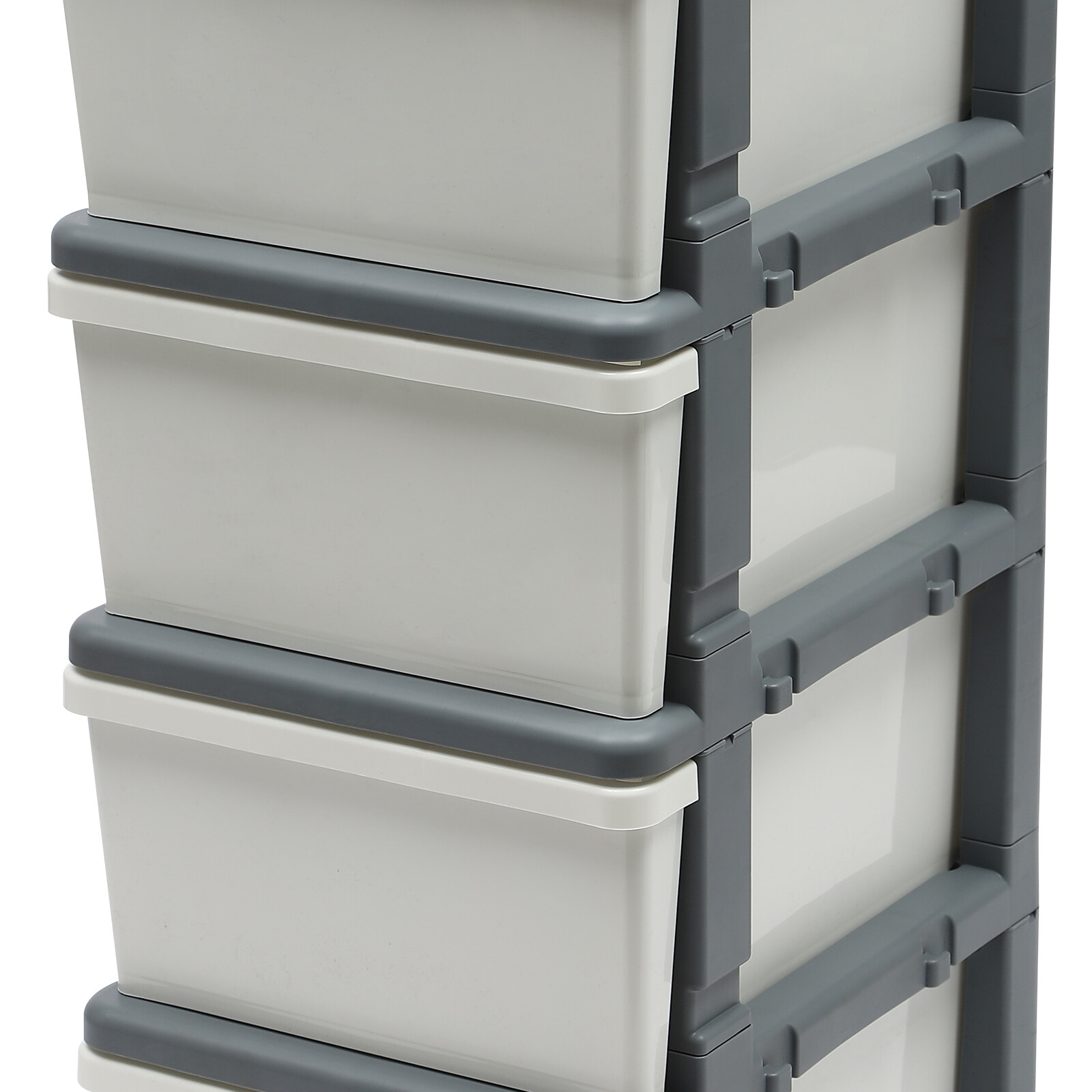 Office White Grey 4 Drawer Storage Cabinet Mobile Rolling Organizer with Wheels