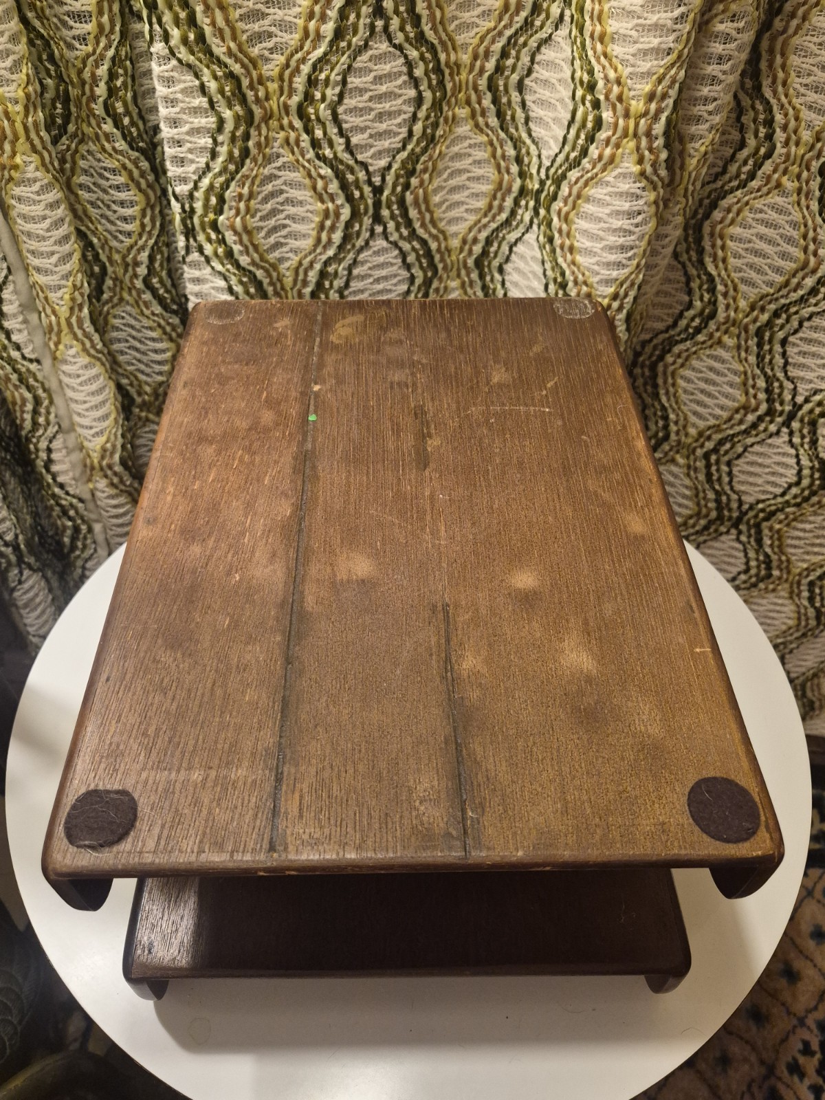 VTG Oak(?) Wooden 2-Tier File Holder Desk Organizer Paper Tray Letter Desk MCM