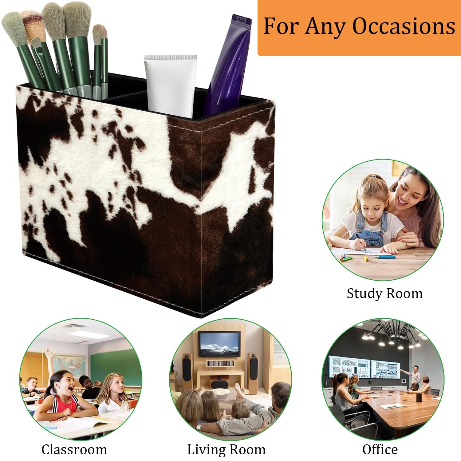 Pen Holder for Desk, PU Leather Multifunctional Desktop Storage and Anti-Slip…