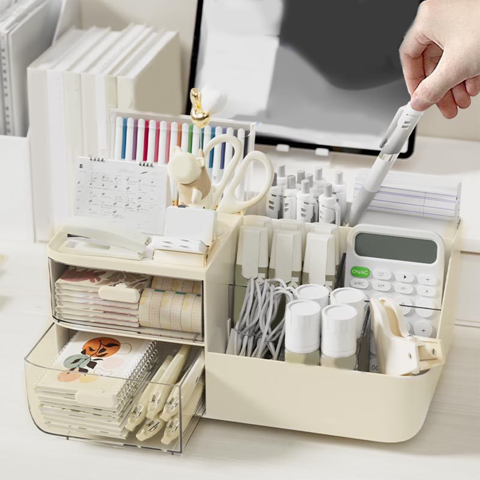 Desk Organizer with 2 Drawer Pencil Pen Holder