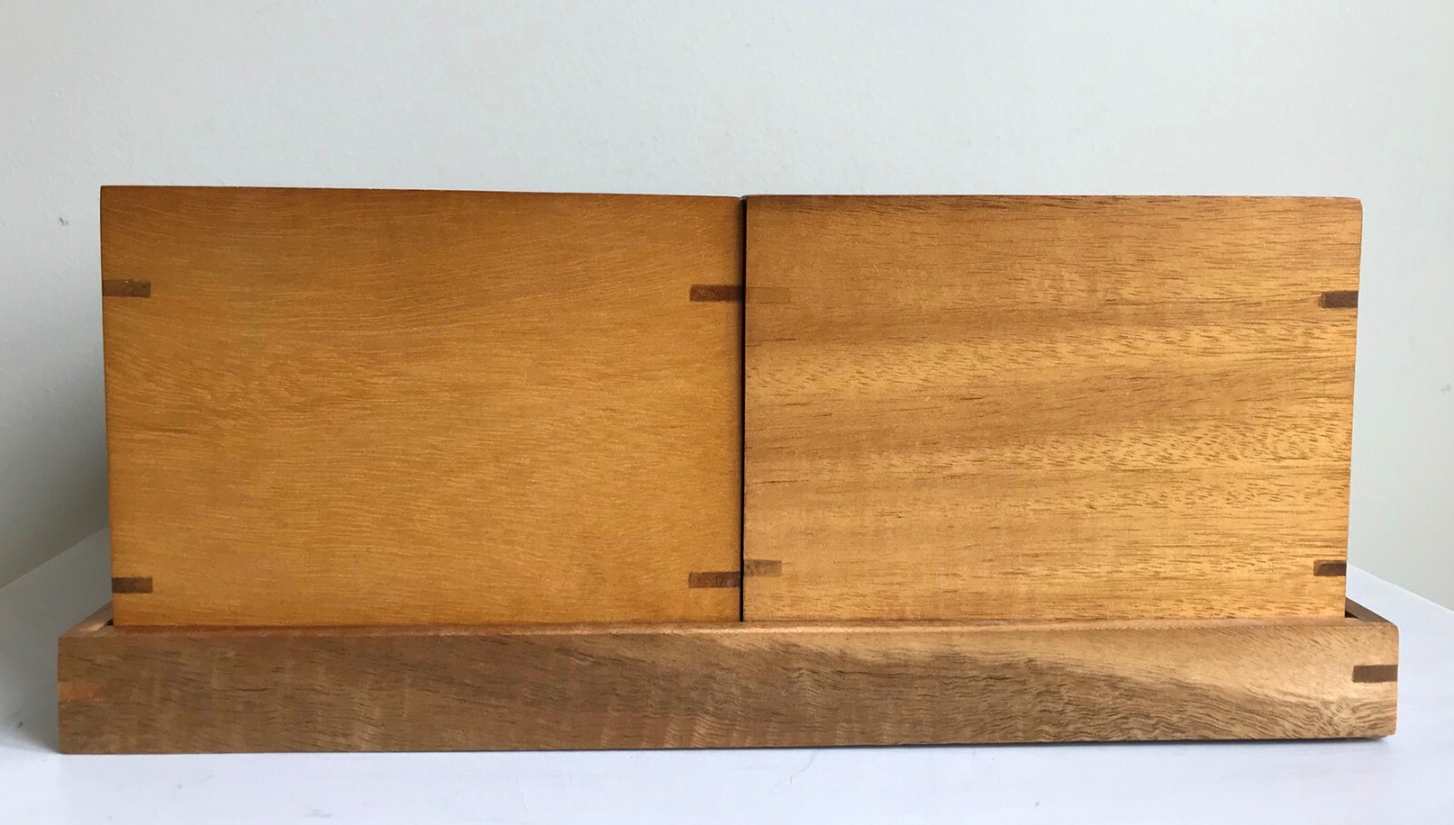 4 Piece Solid Wood Desk Organizer for Storage, Farmhouse Rustic Cottage Decor