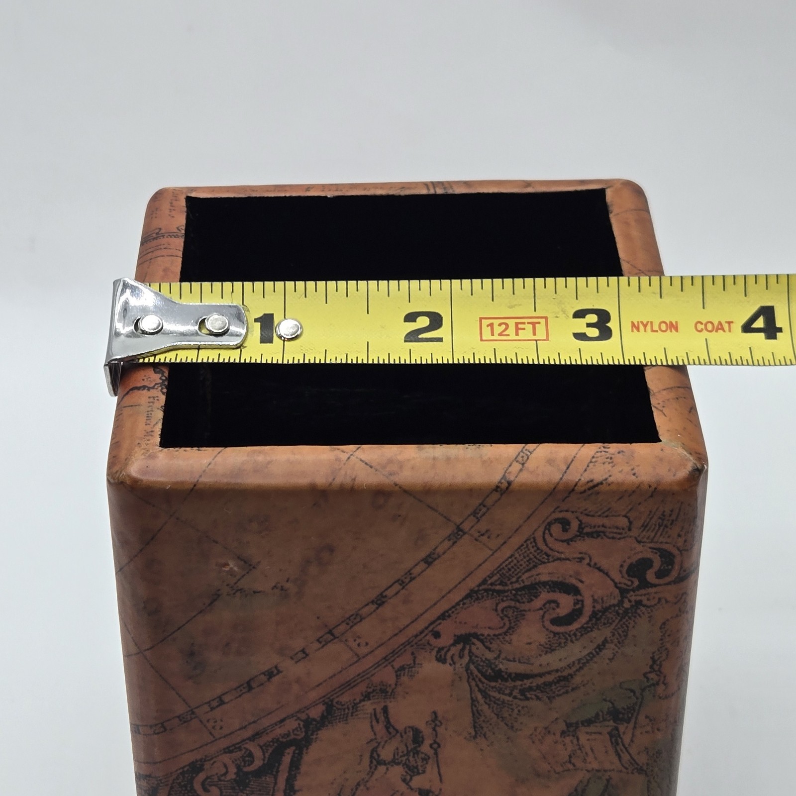 OOAK VTG Handmade Storia Art Inlay Pen & Pencil Holder Desk Office Decor 4.5″H
