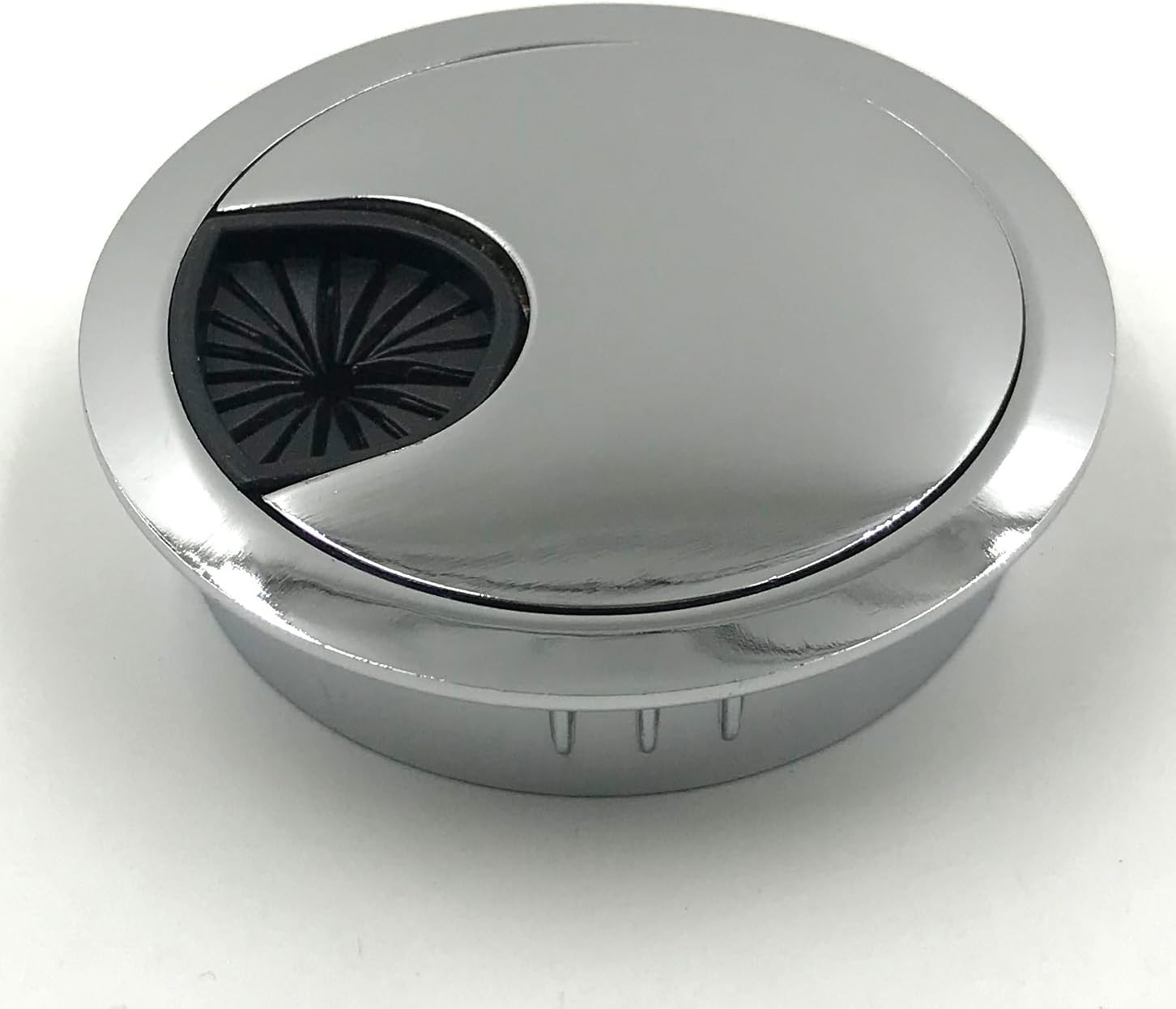 Desk Grommet for Wire Organizer – Bright Silver, Fits 2″ Hole, GBT53, 2-Pack