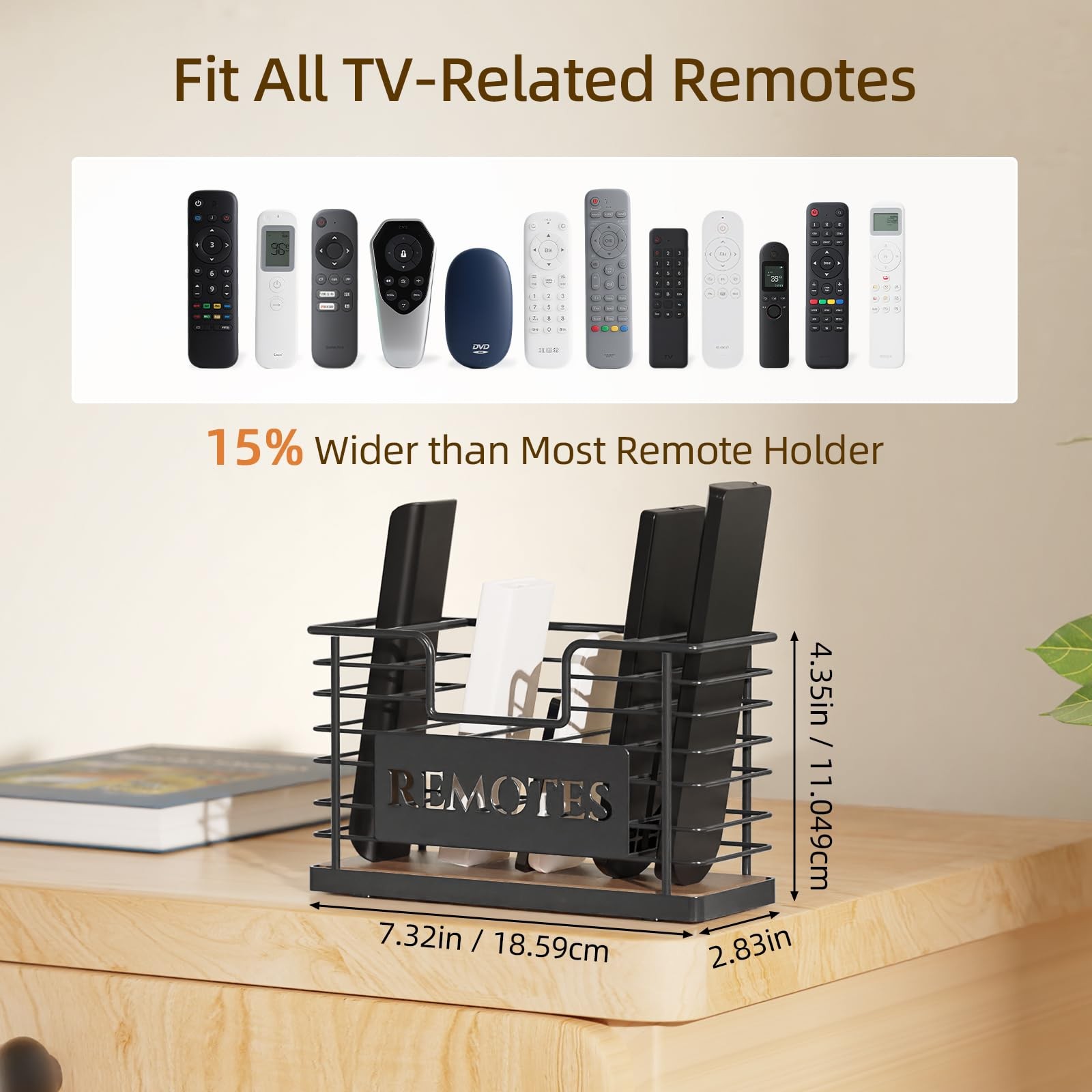 Remote Control Holder, 5-Slot TV Remote Holder Wall Mount, Universal Remote C…