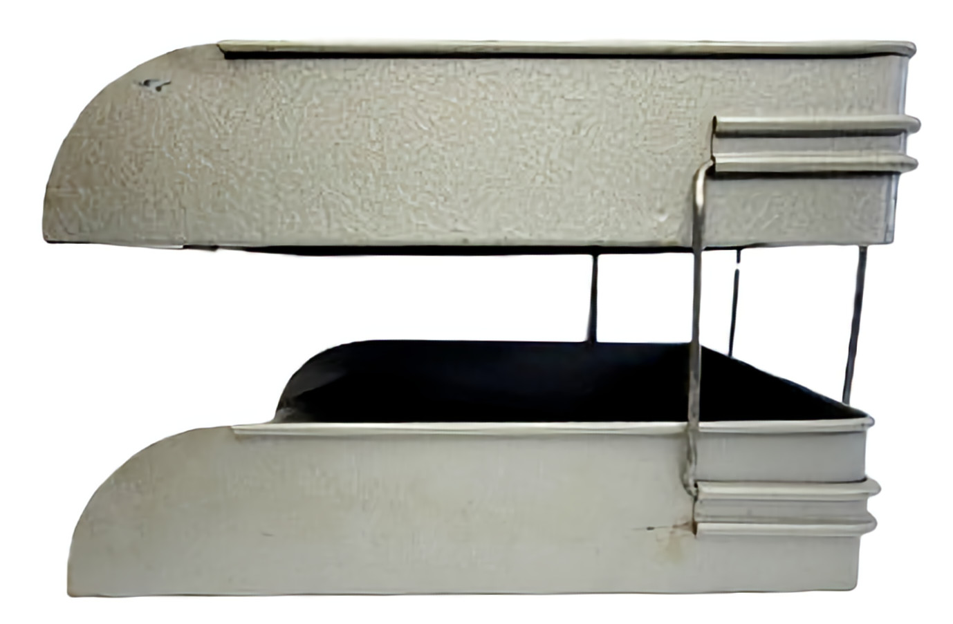 Mid Century Industrial Globe-Wernicke Metal 2 Tier Gray File Document Tray 1940s