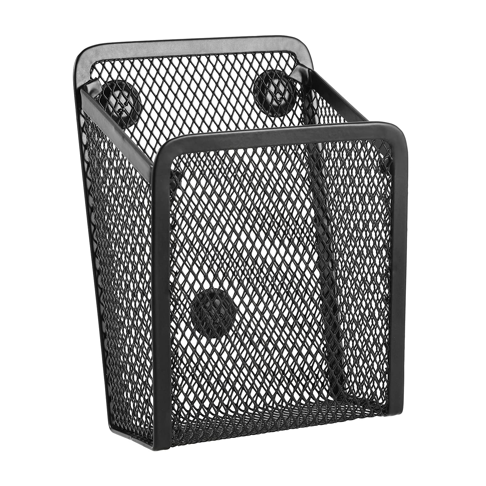 Stainless Steel Pen Basket, Magnetic Utensil Storage, Locker Office, Black