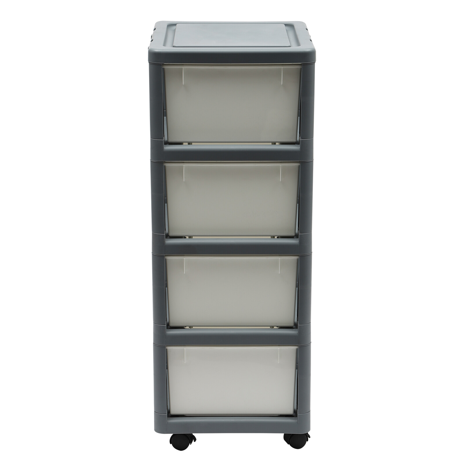 Office White Grey 4 Drawer Storage Cabinet Mobile Rolling Organizer with Wheels