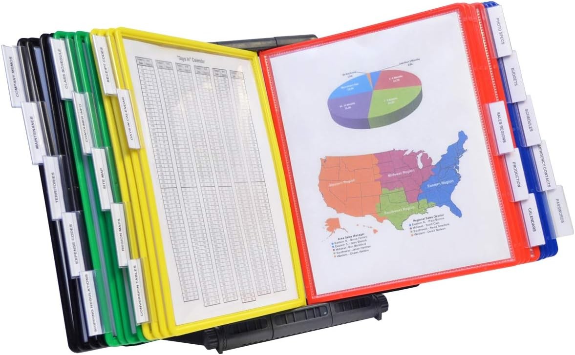 AdjustaView 20-Pocket Desk Reference Organizer W/ Easy-Load Pockets