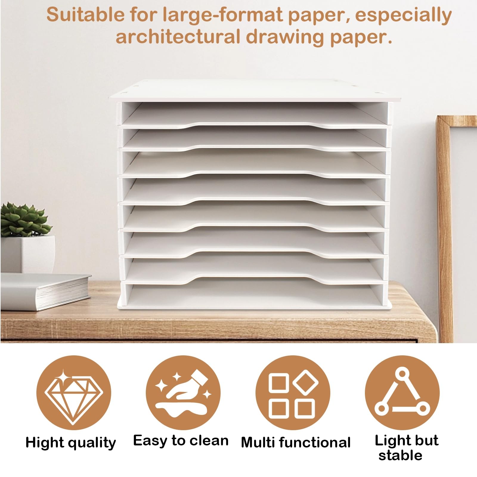 16″x20″ Paper Organizer Storage for Desk, 8 Tier Construction File Organizer …