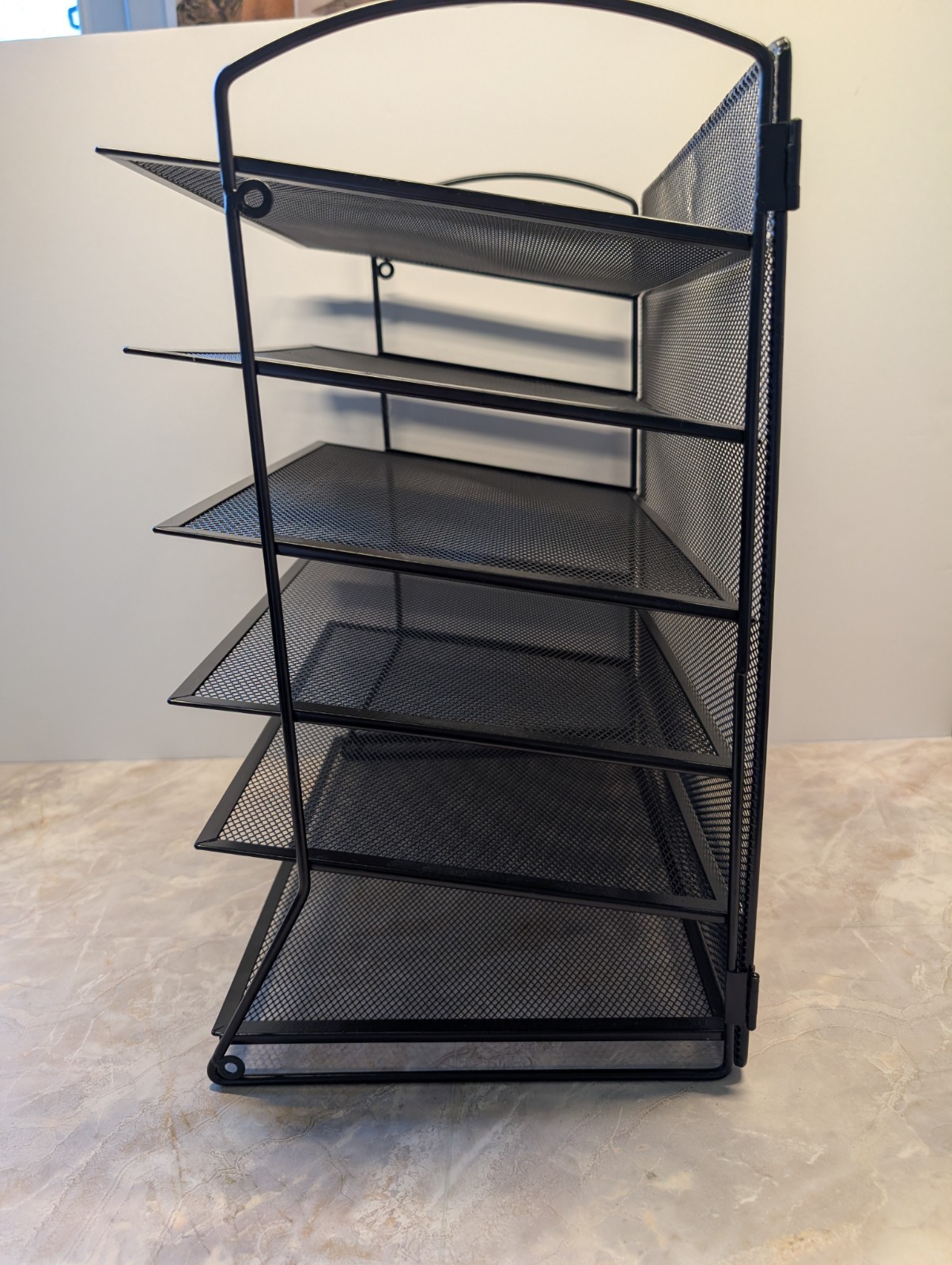 6 Tier Desktop Document Letter Tray Desk Organizer Black Metal Office