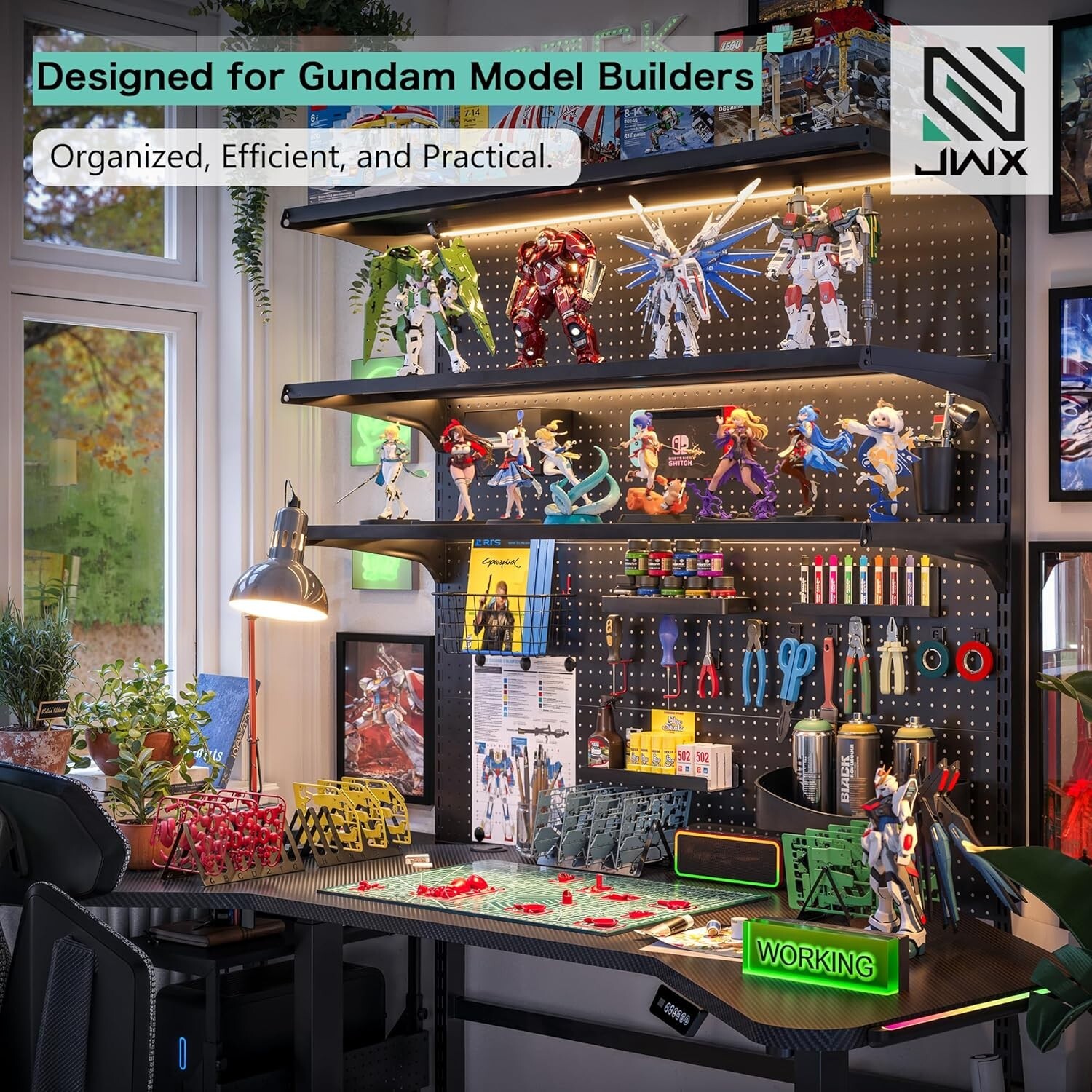 26-Slot Organizer Model Shelf for Peg Stand, Metal Parts Shelf Organizing Racks