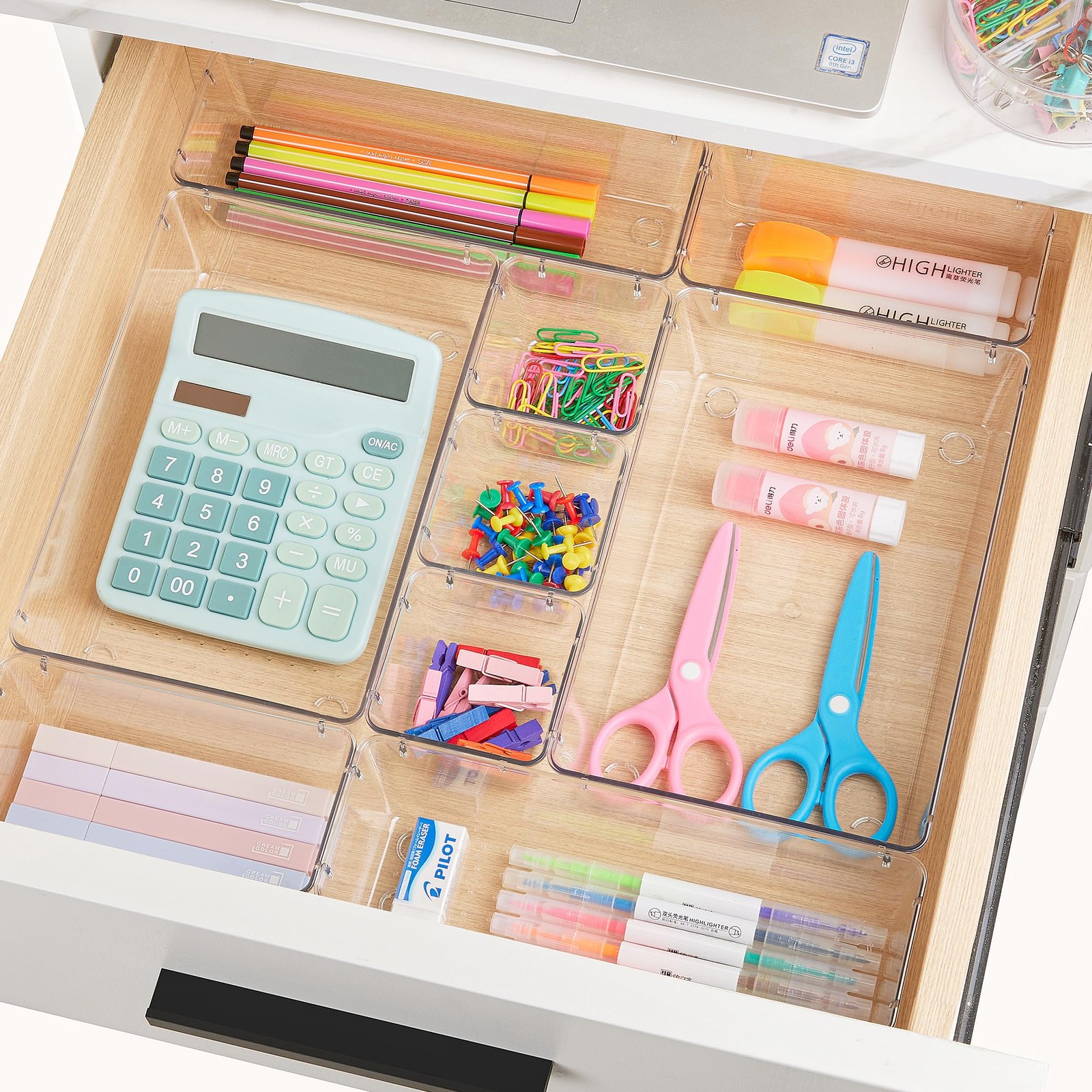 25 Pcs Clear Plastic Drawer Organizers Set, 4-size Versatile Bathroom And Vanity