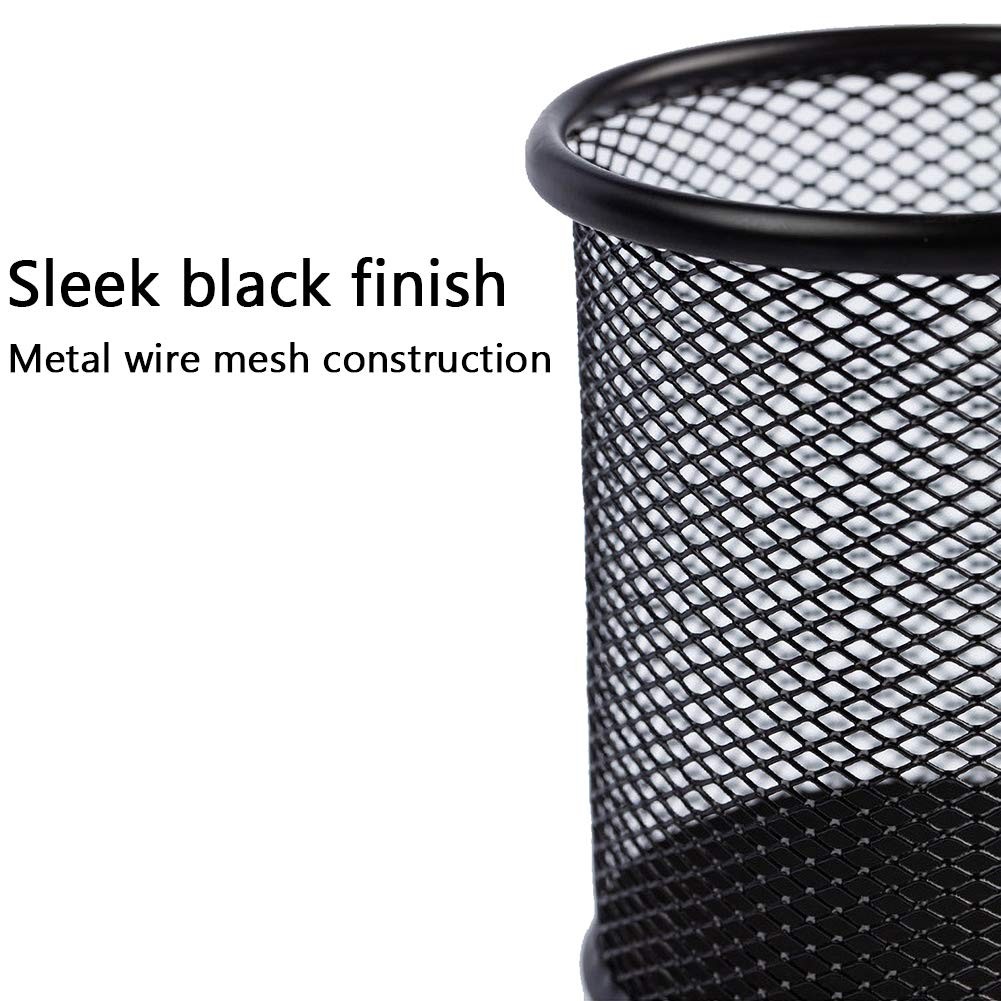 4 Packs Wire Mesh Pencil Holder Metal Pen Cup Desk Pen Organizer Case Pencil …