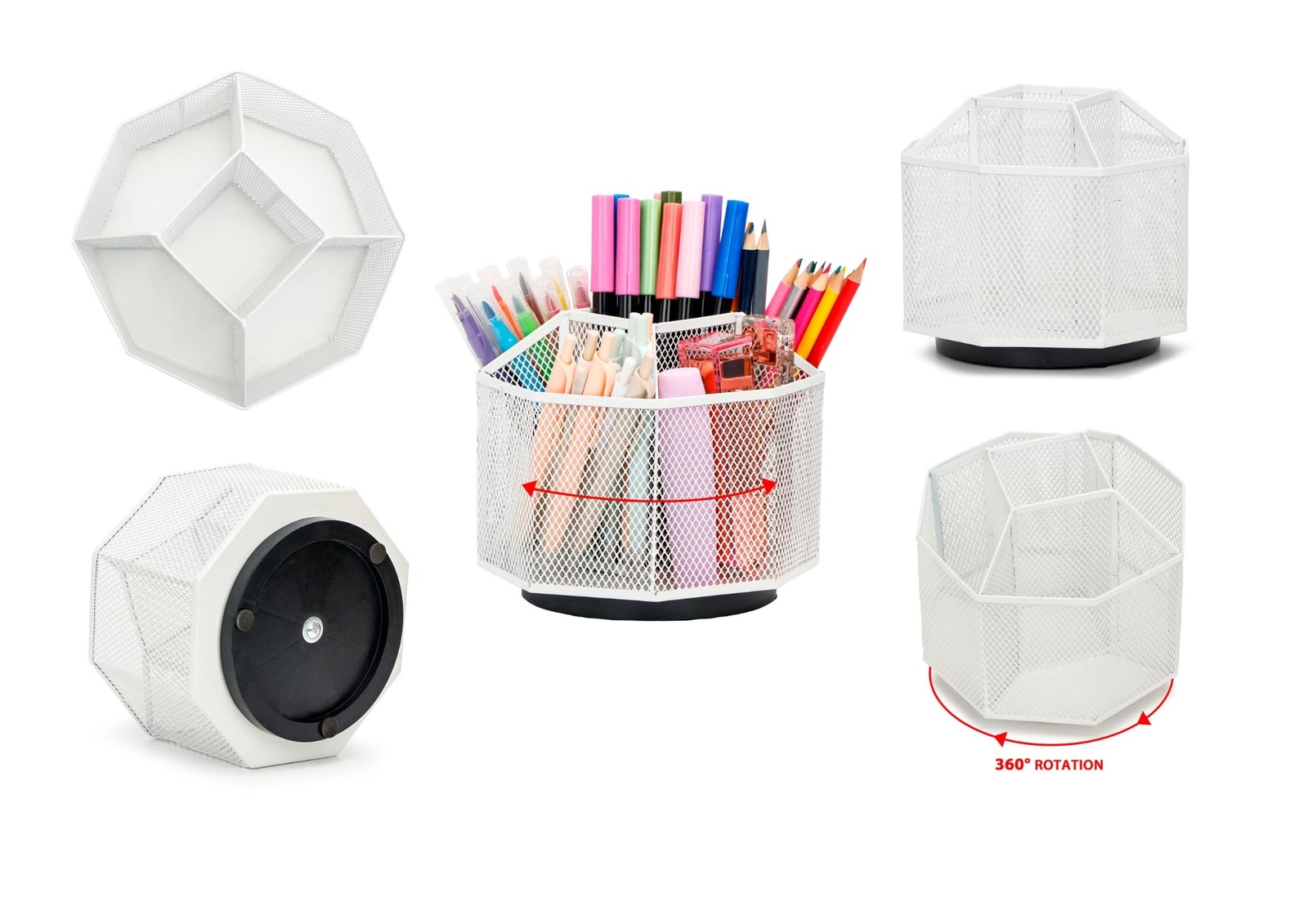 Exerz Desk Organiser/Mesh Tidy Candy/Pen Holder/Multifunctional White