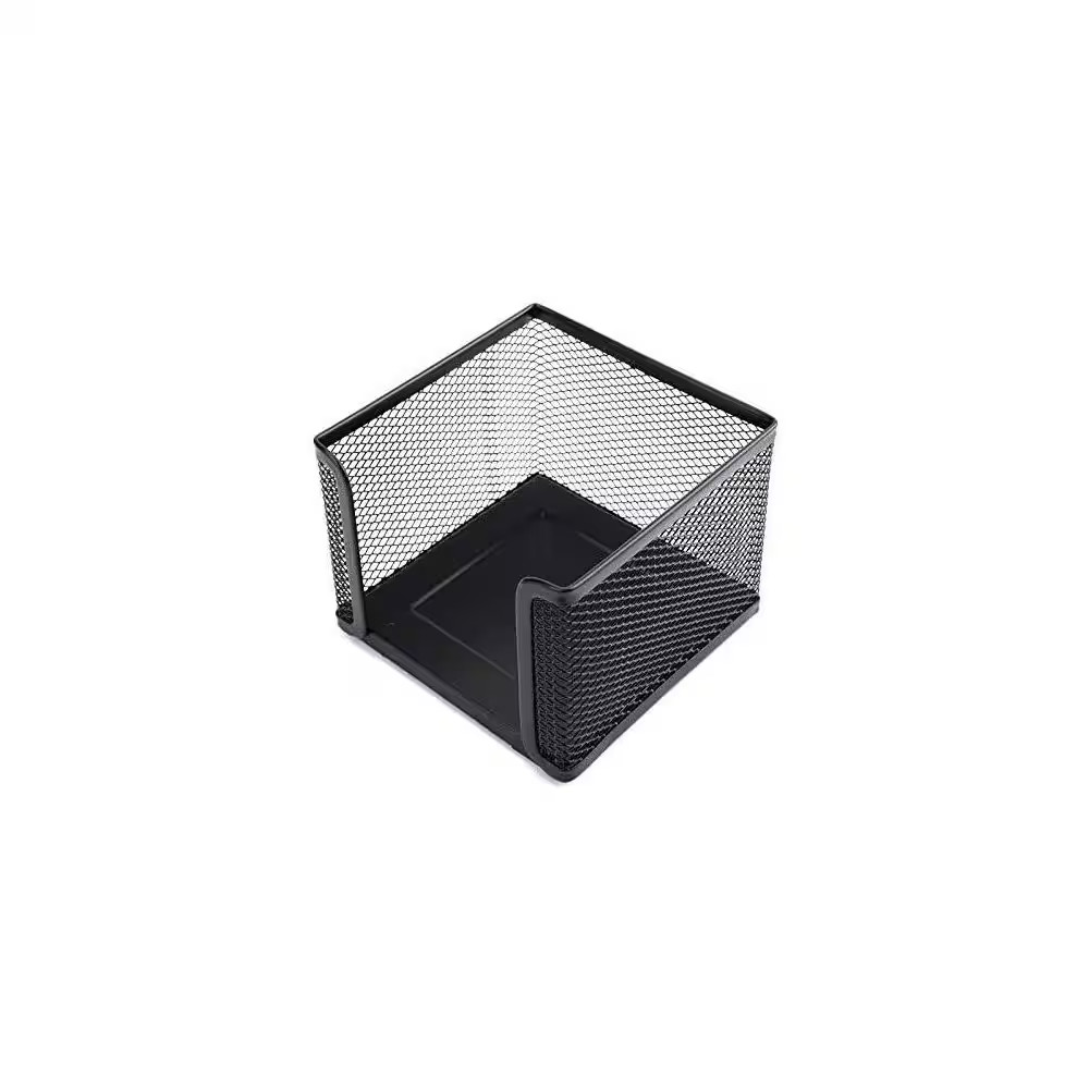 4 Pack Black Mesh Memo Holder Desk Organizer Cube for Sticky Notes, Pens, Pencil