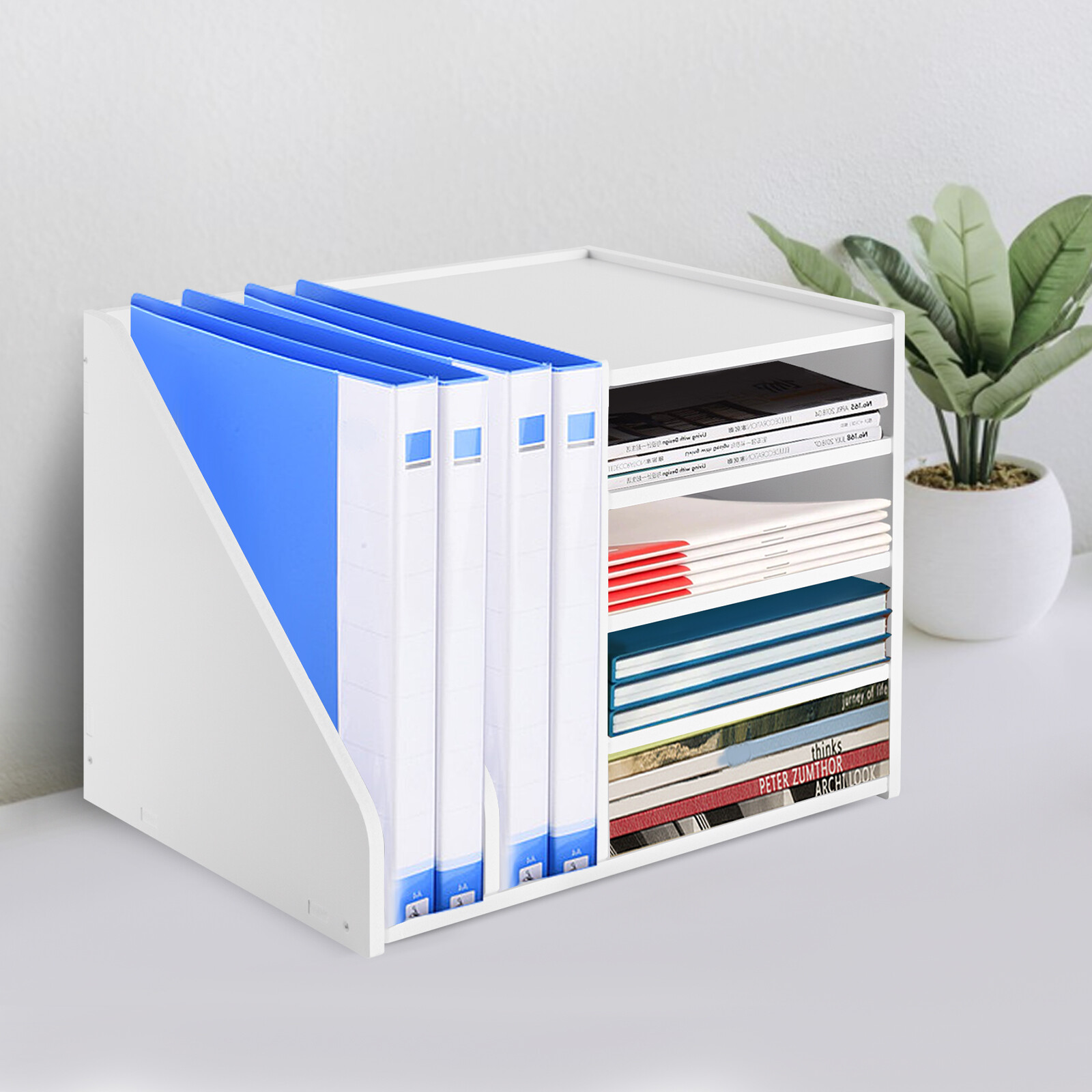 6-Tier PVC File Holder Organizer with Ample Storage Space, 15.35″ x 12.16″