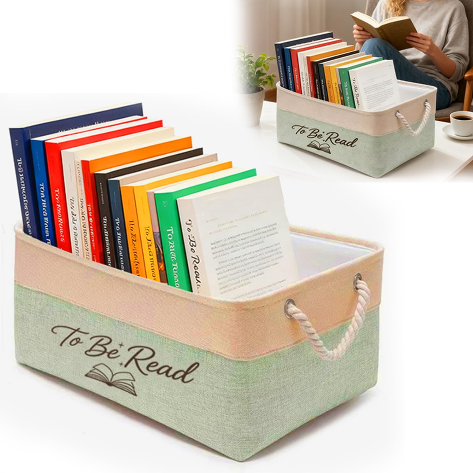 Book Storage Basket TBR Book Lover Gifts To Be Read List Storage Bin Reading