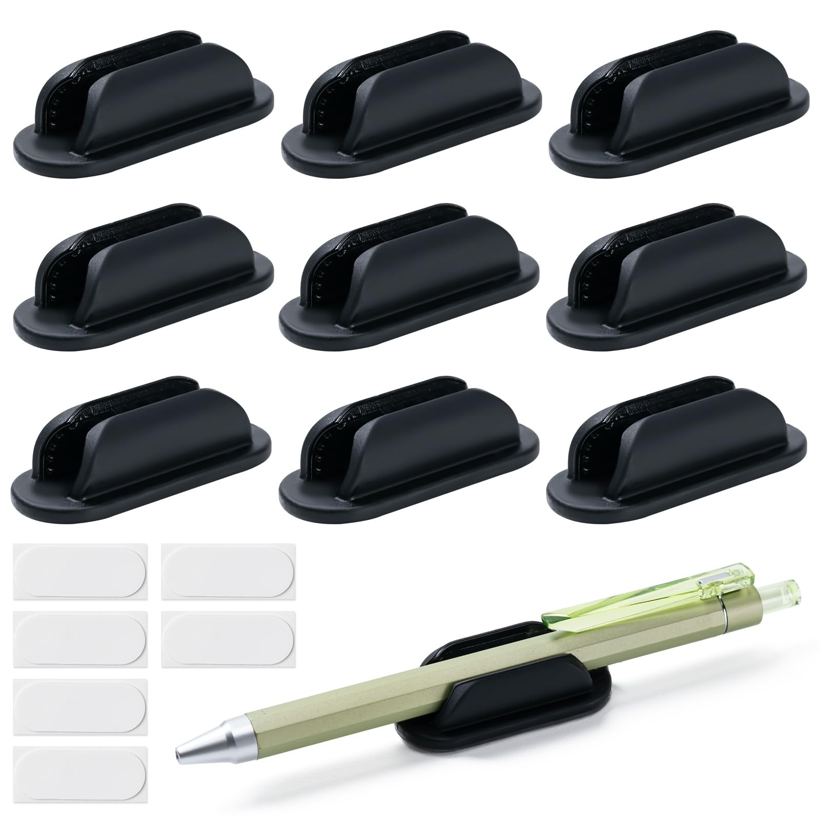 10PCS Adhesive Pencil Holders Silicone Flexible Pen Holder For Desk Wall Office