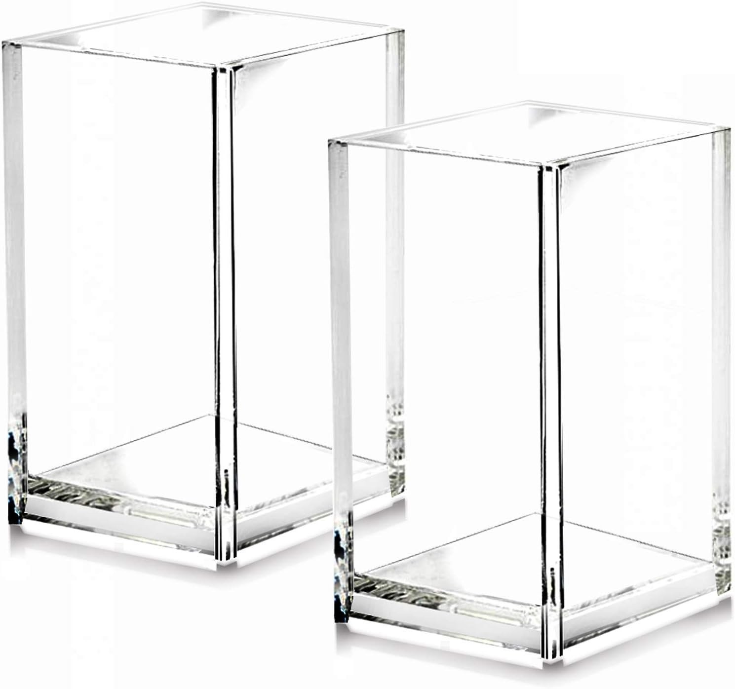 2 Pack Clear Acrylic Pencil Pen Holder Cup,Desk Accessories Holder,Makeup