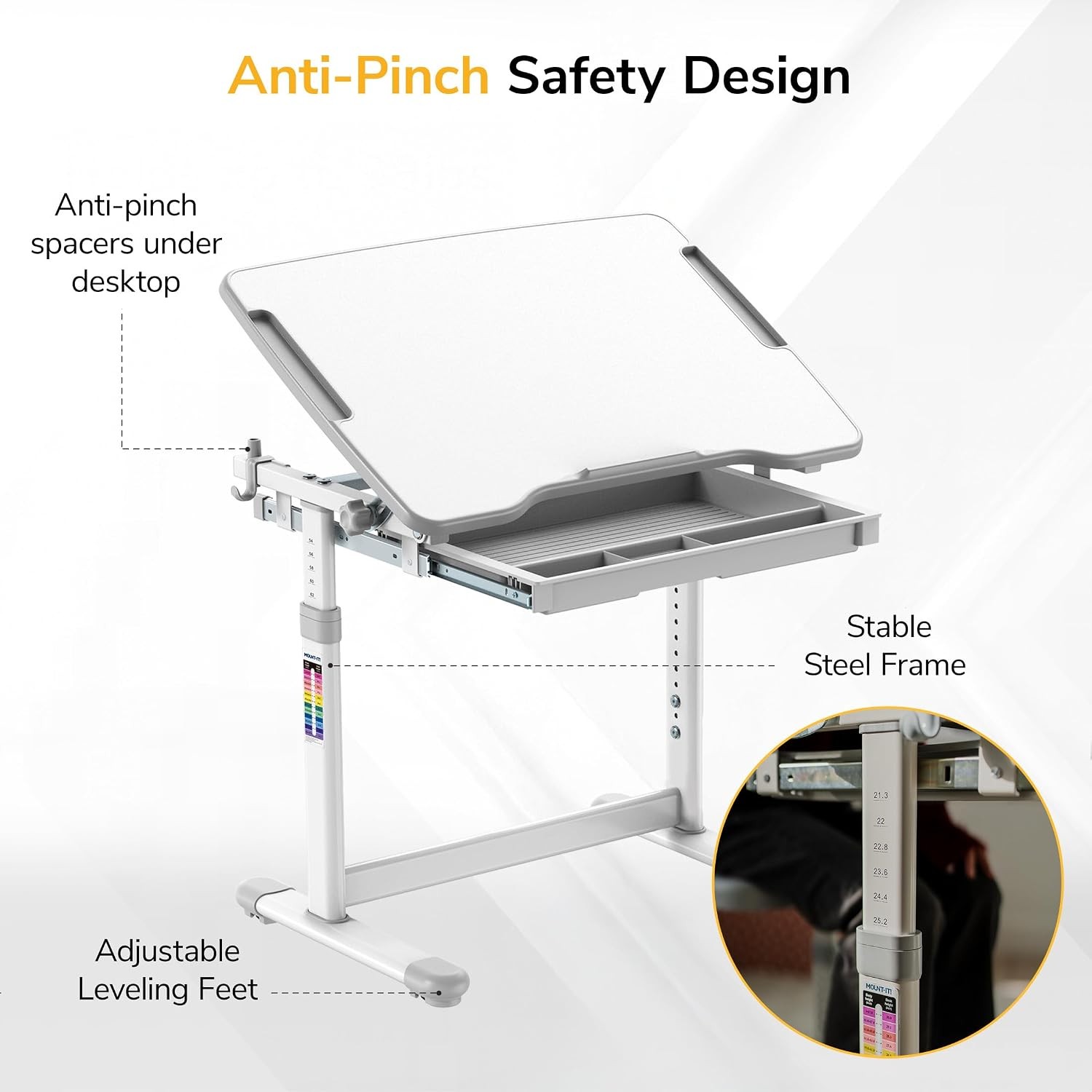 Mount-It Kids Desk & Chair Set Height Adjustable up to 30″ Ergonomic School