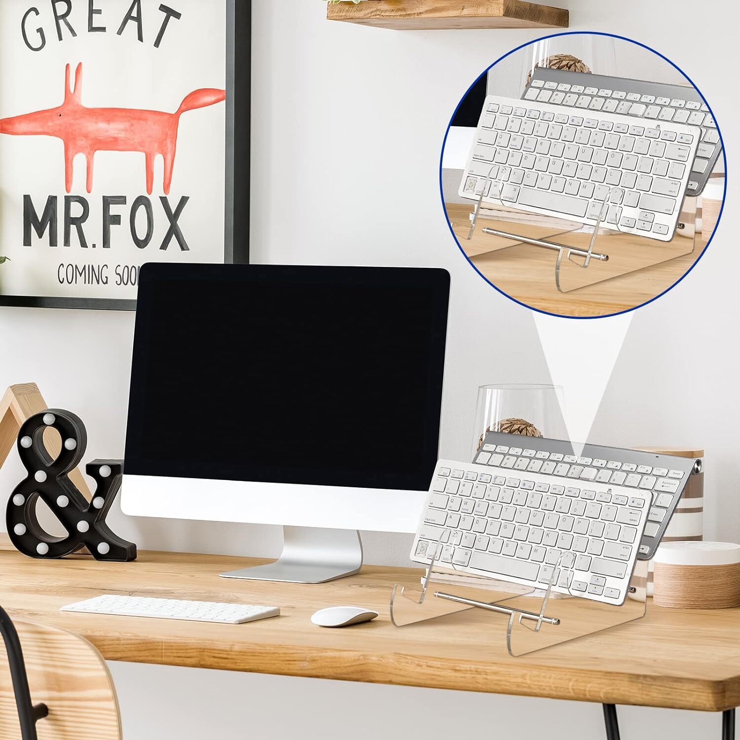 Acrylic Keyboard Display Stand Holder Mechanical Computer Transparent