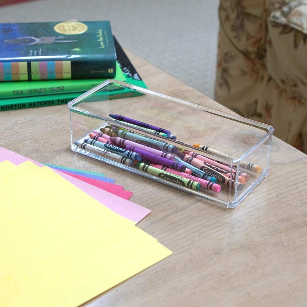 Isaac Jacobs Clear Acrylic Rectangular Stackable Storage Organizer, Drawer Tray