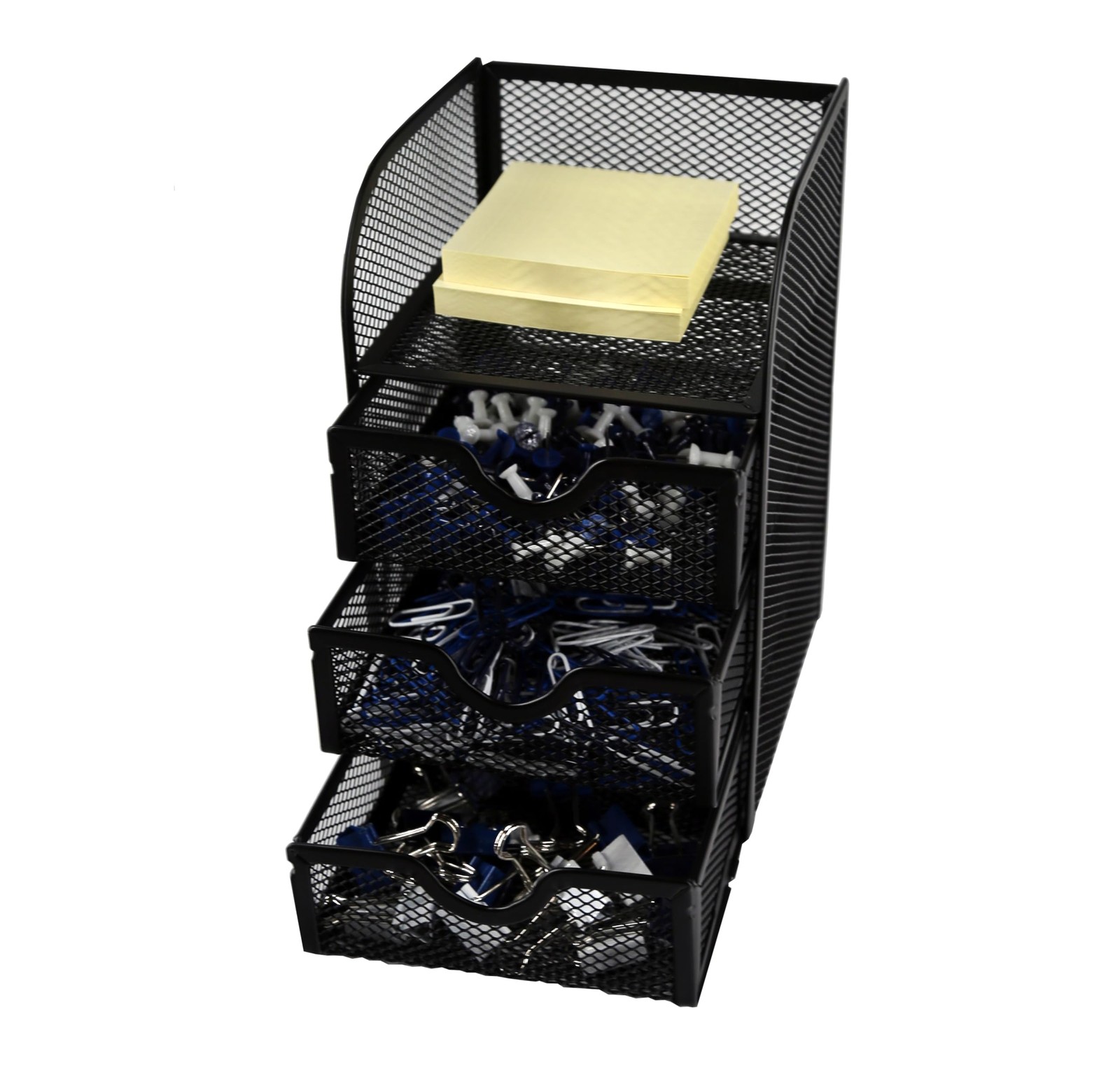 Huron Desktop Mini 3-Drawer Supplies Organizer (1/4/24/96) (1 pc) Black