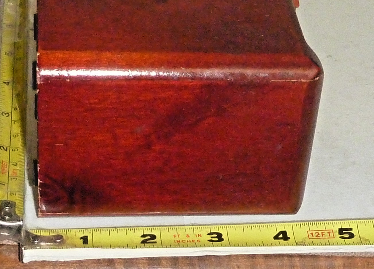 Vtg ELDON Solid Wood Square PENCIL HOLDER -Mahogany -Desk ~2¾ x 4″ High