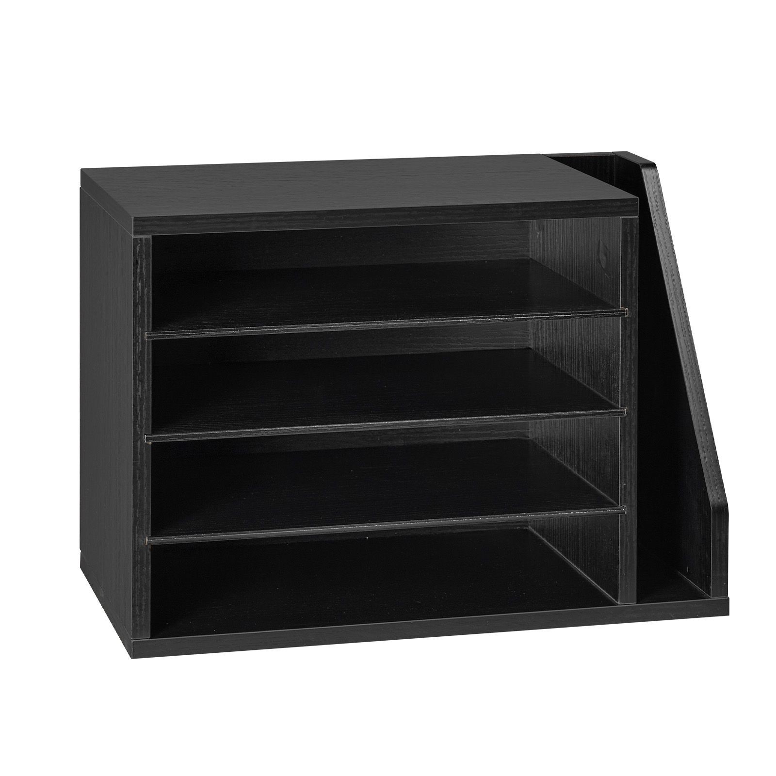 4 – Compartment Wooden Mailbox Sorter with Detachable Shelves, Side Vertical