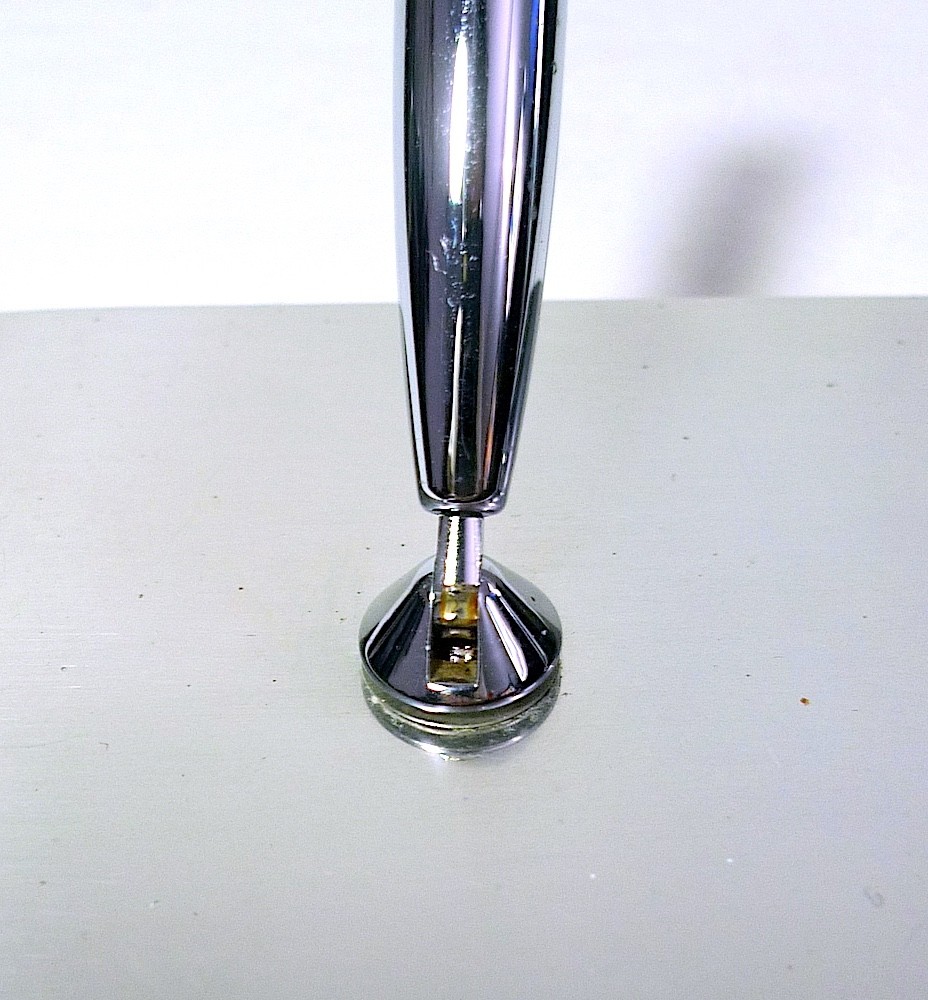 Vintage Desktop Chrome Stainless Double Pen Holder