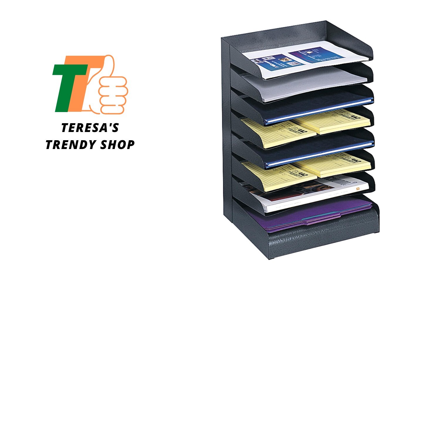 8 Tier Desk Organizer for Home, Office, Classroom & More, File Organizer with…