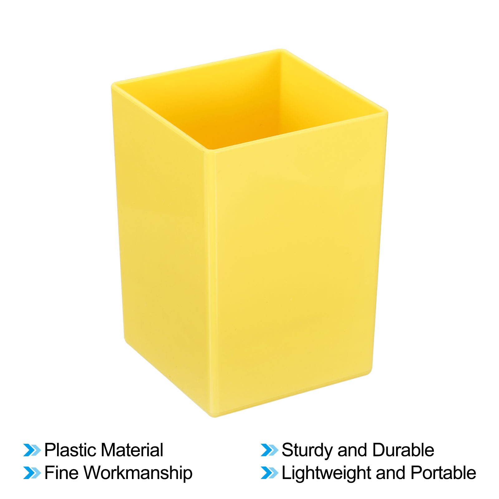 Holder Plastic Pen Makeup Brush Holder Cup Storage Square Organizer Yellow