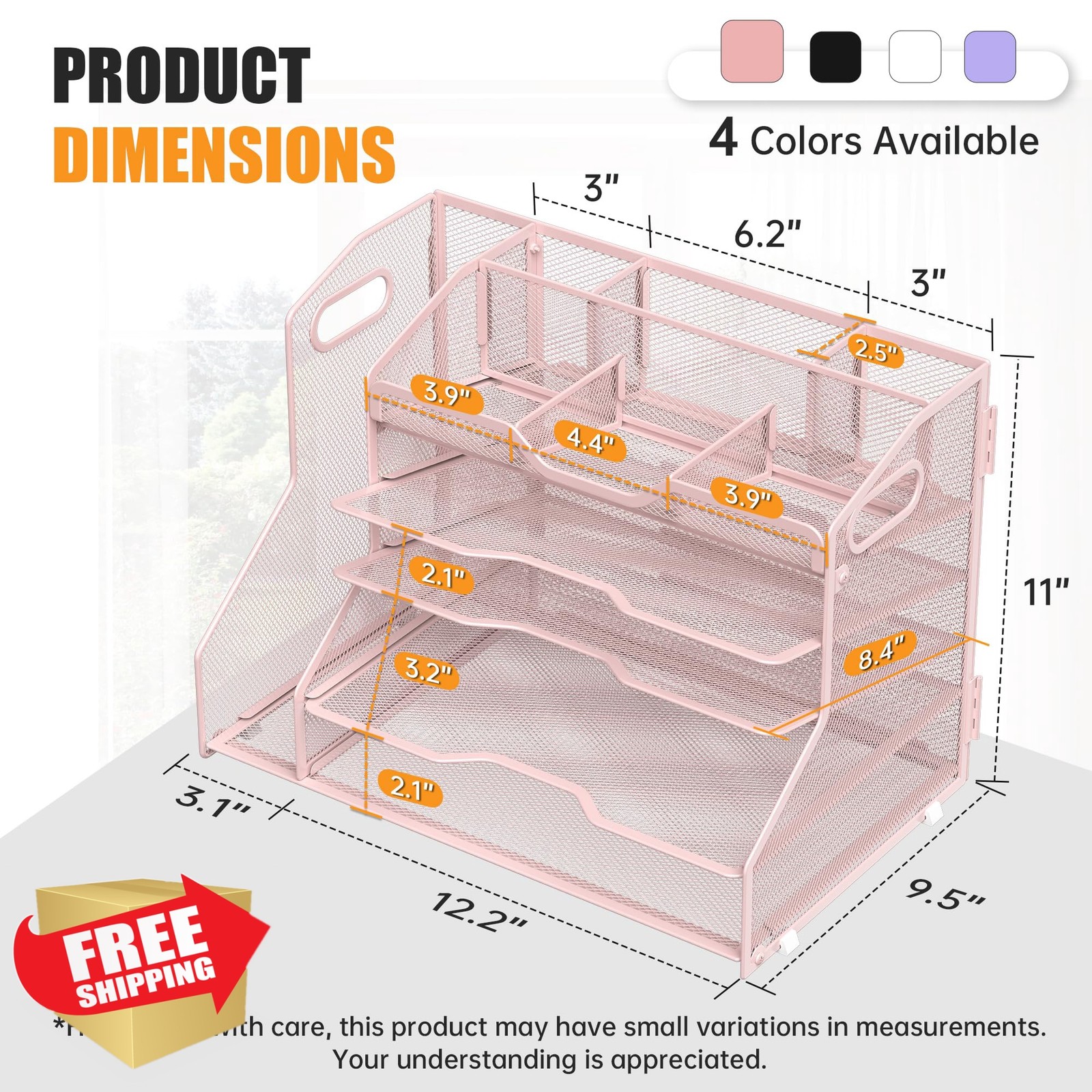 YINGHUA Pink 5 Tier Paper Tray Organizer