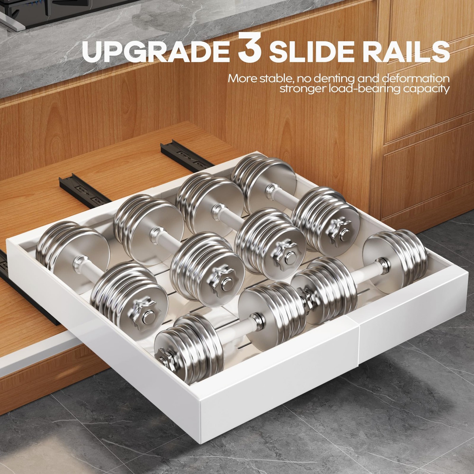 Seinloes 2Pack Expandable Pull Out Cabinet 21″D x 12.05″-20.4″W(2Pack), White