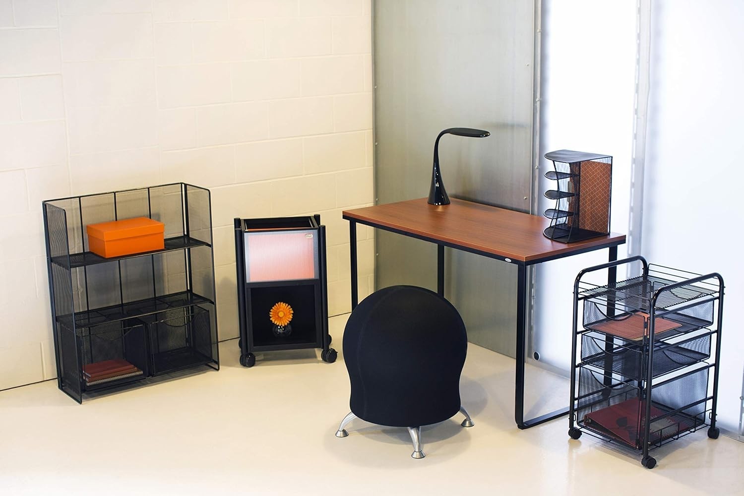 3261BL Onyx Mesh Corner Organizer Durable Steel Mesh Corner Storage & Desk Top