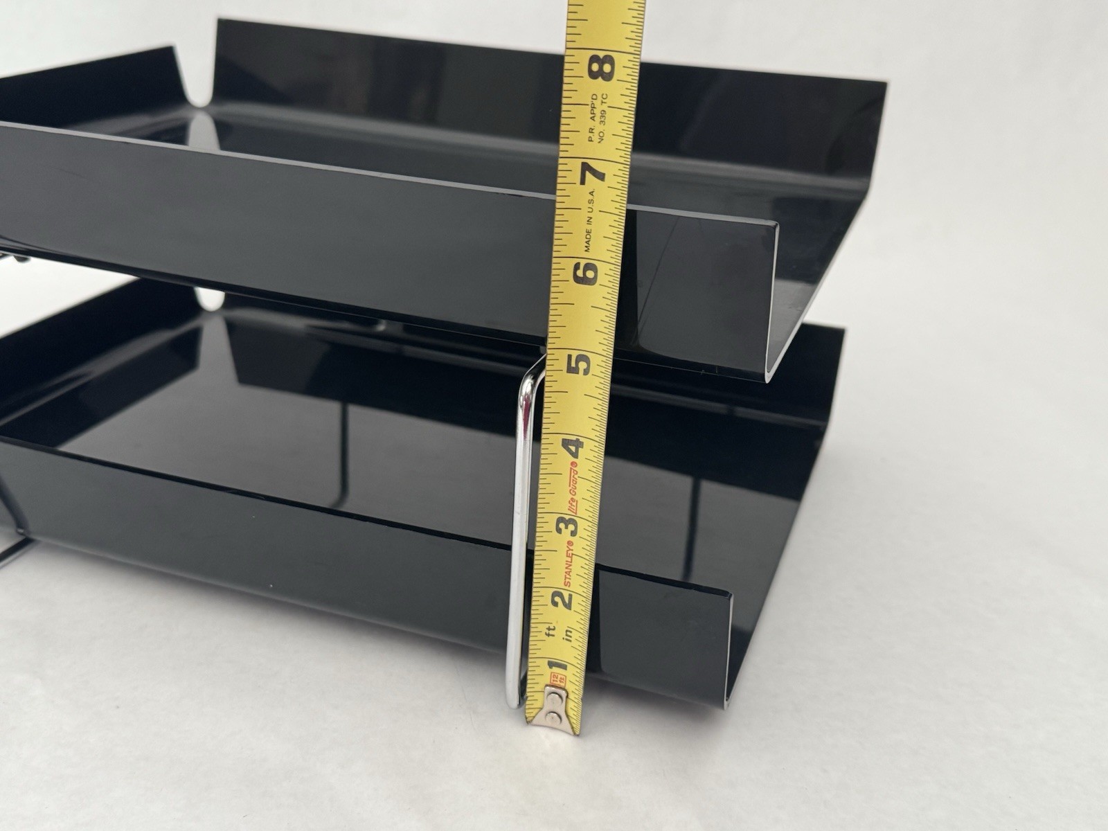 Vintage Plastic Chrome Steel Duk-It McDonald Design MCM Black Letter Paper Trays