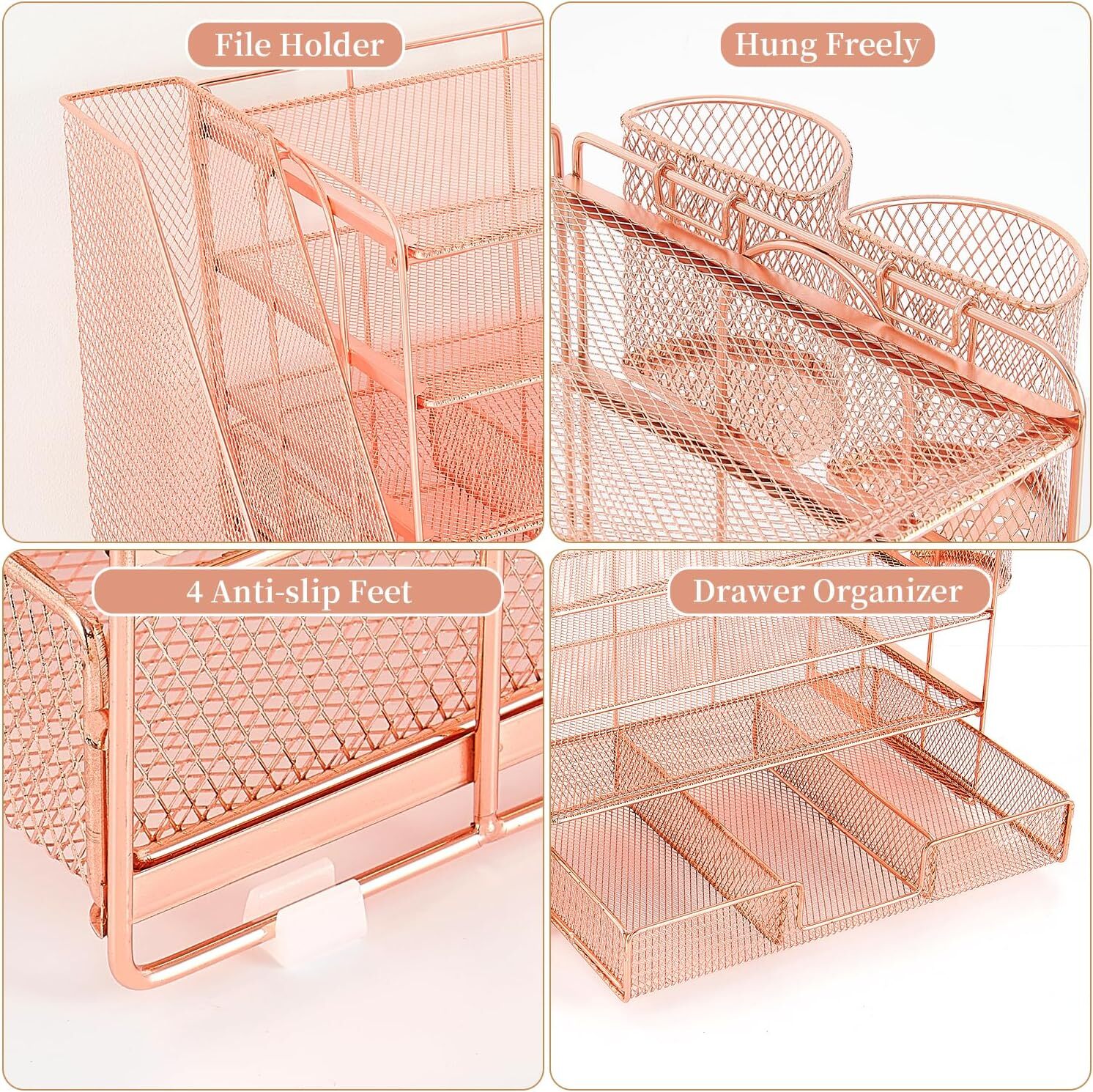 Letter Tray Organizer, 4 Tier Desktop Accessory and Workspace Desktop Organizer