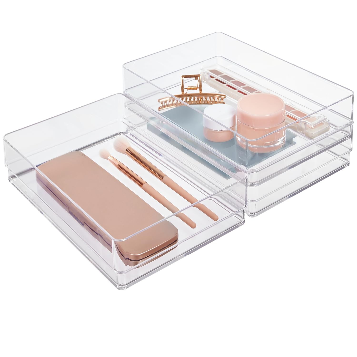 STORi SimpleSort 3-Piece Stackable Clear Drawer Organizer Set | 9x6x2″,