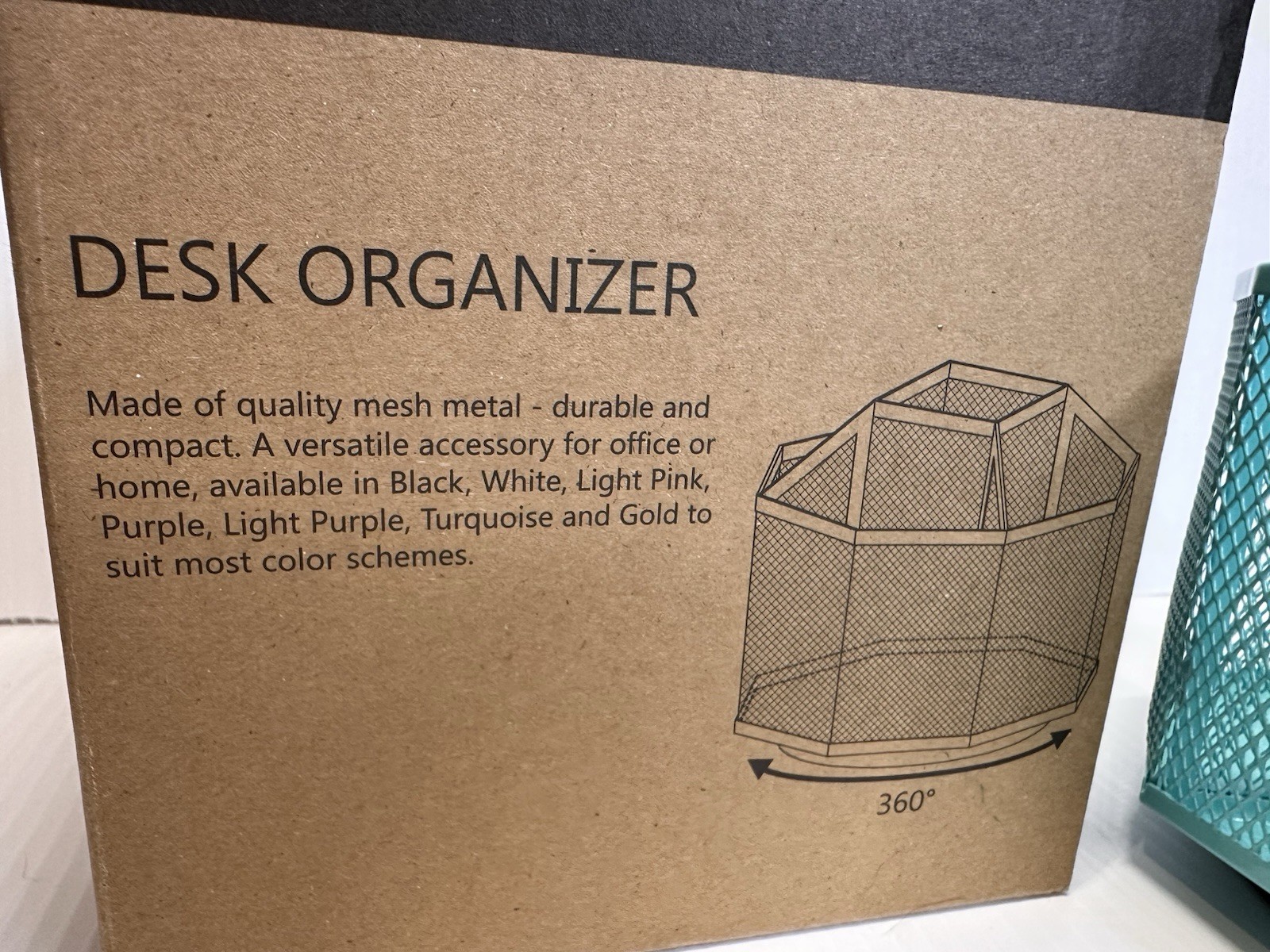 New Annova Desk Organizer Metal Mesh Swivel Pen Holder