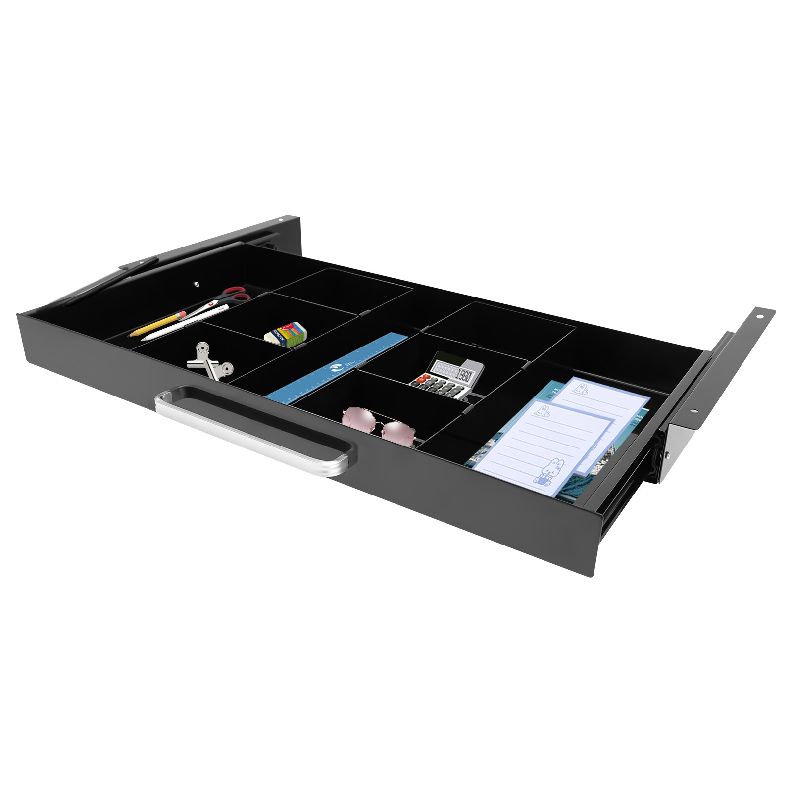 New 21.5″ Black Under Desk Mounted Sliding Pull-out Drawer For Standing Desks