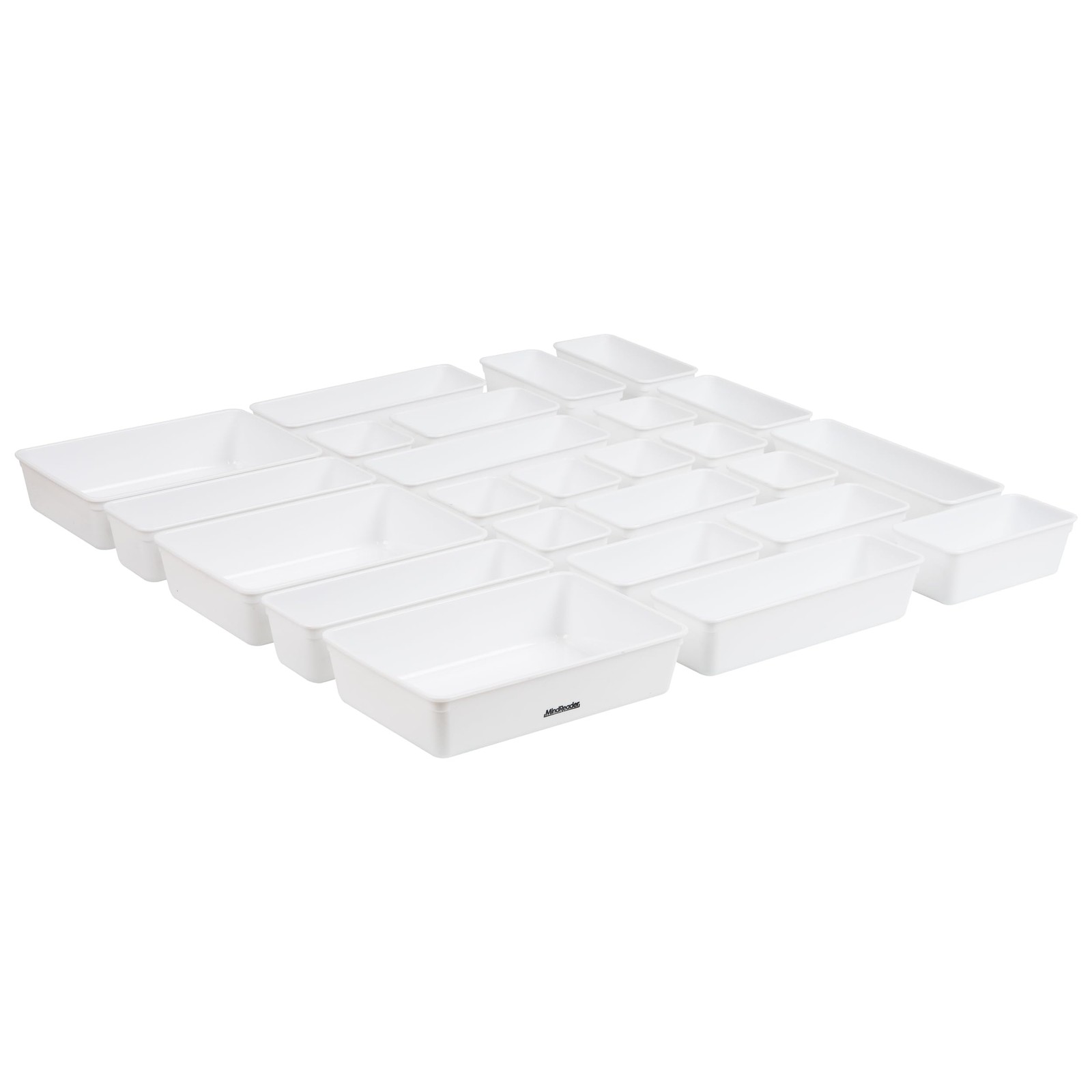 Mind Reader 25-Piece Drawer Organizer Set, Storage White, White
